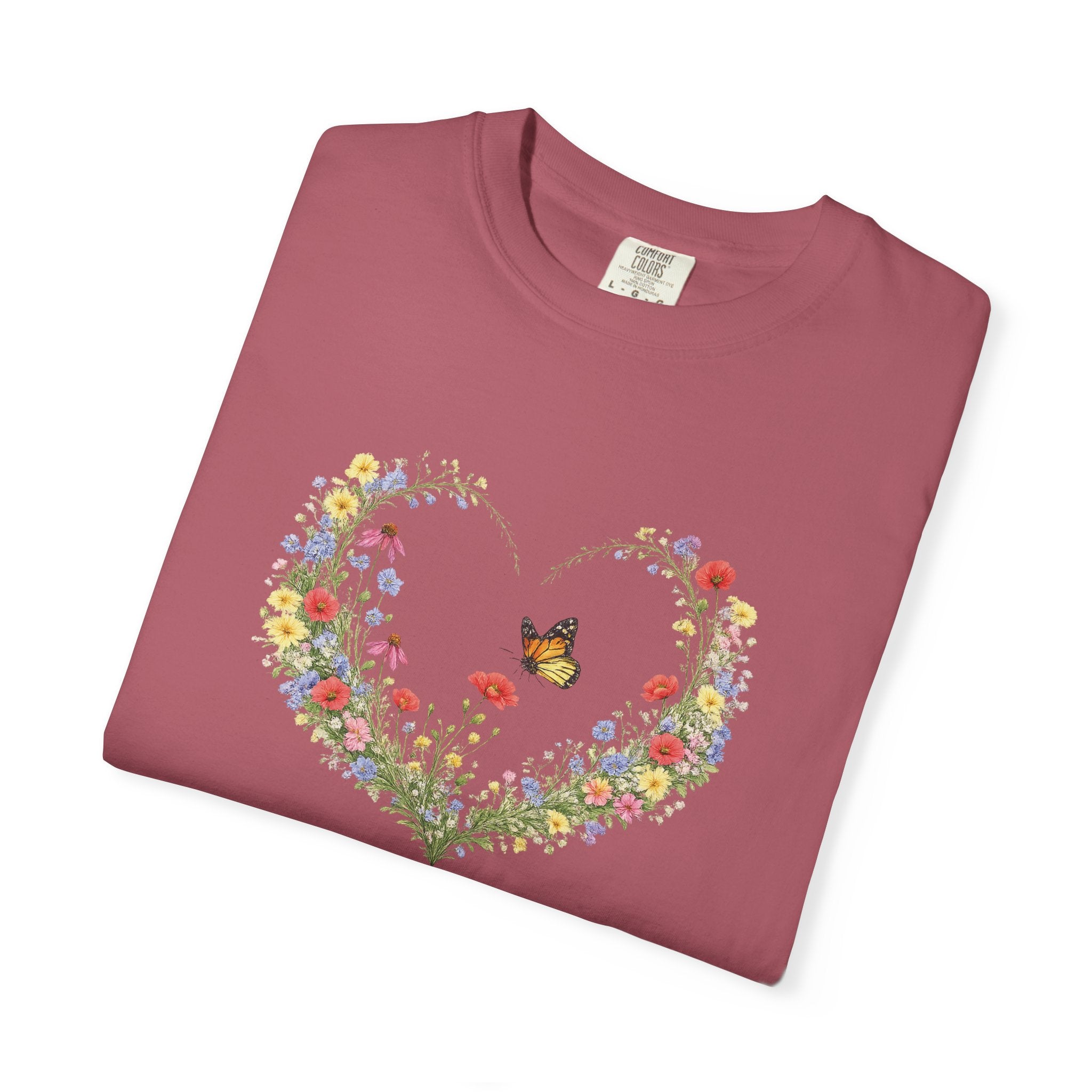 Blessed Are The Pure In Heart Floral Tee, Matthew 5:8 Christian Shirt, Christian Women Gift, Wildflower Heart, Redeemed Faith Apparel