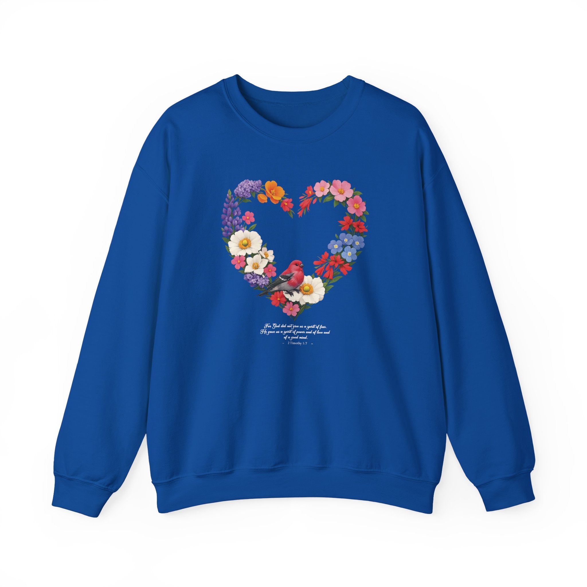 2 Timothy 1:7 Sweatshirt, God Gave Us a Spirit of Power, Love, Self Discipline, Bird Faith Womens Gift, Boho Top, Redeemed Faith Apparel
