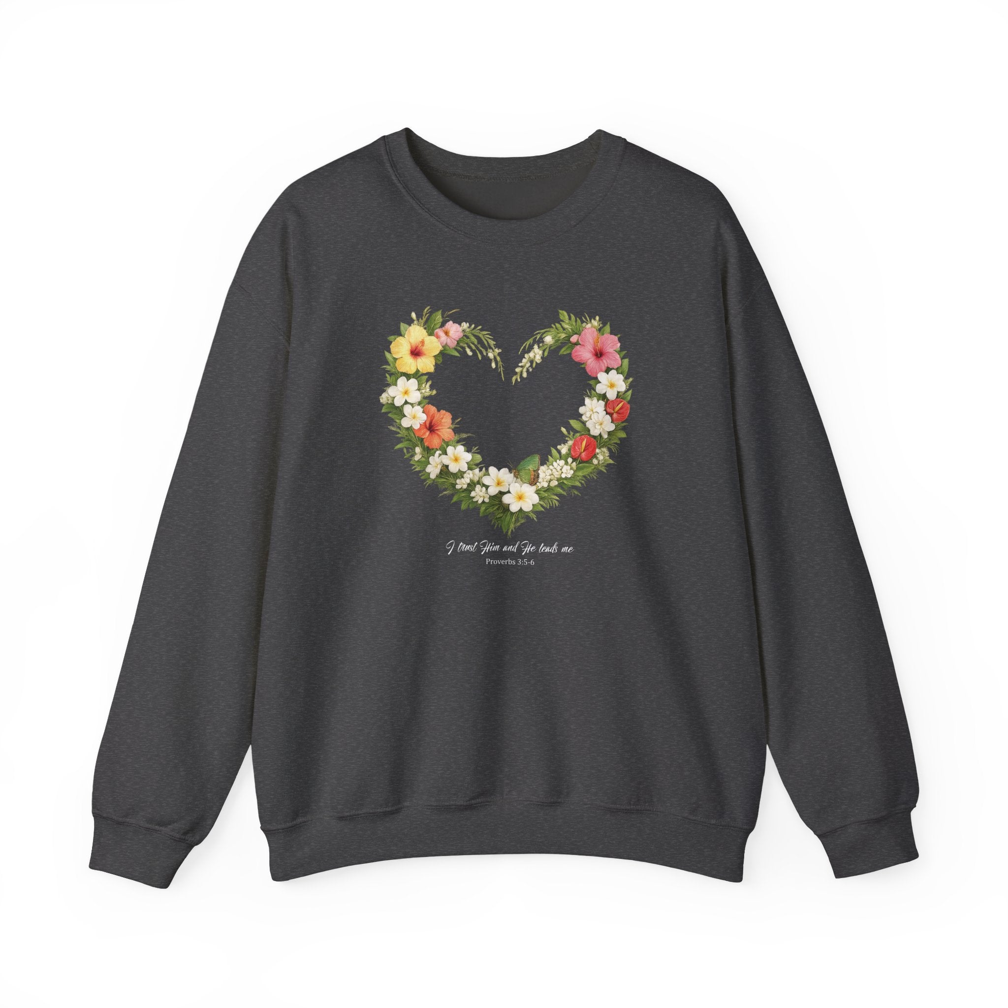 Trust God Sweatshirt, Proverbs 3 5 6 Christian Floral Sweatshirt, I Trust Him Faith Womens Gift, Redeemed Faith Apparel, Boho Sweatshirt