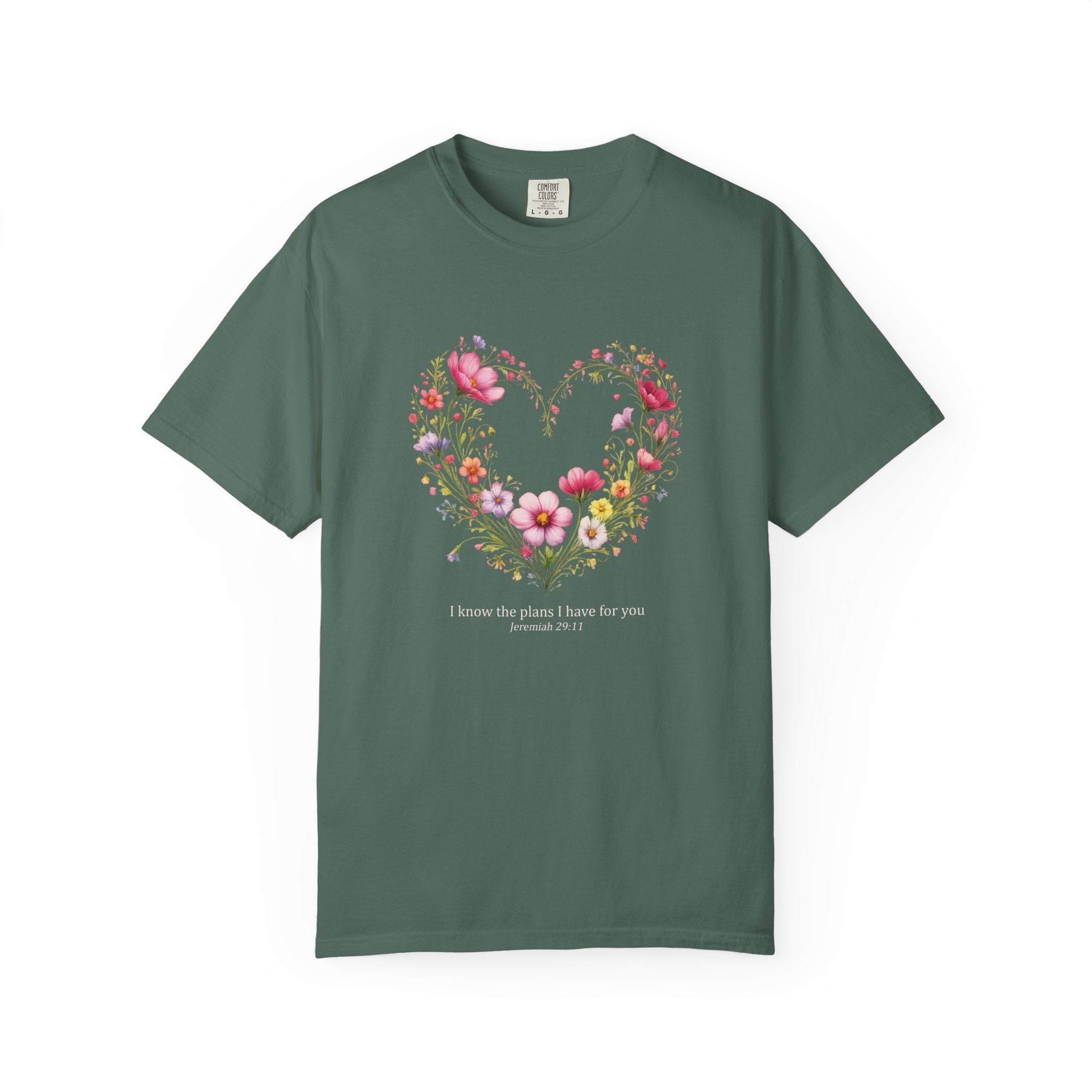 I Know The Plans I Have For You Floral Tee, Jeremiah 29:11 Christian Shirt, Christian Women Gift, Wildflower Heart, Redeemed Faith Apparel