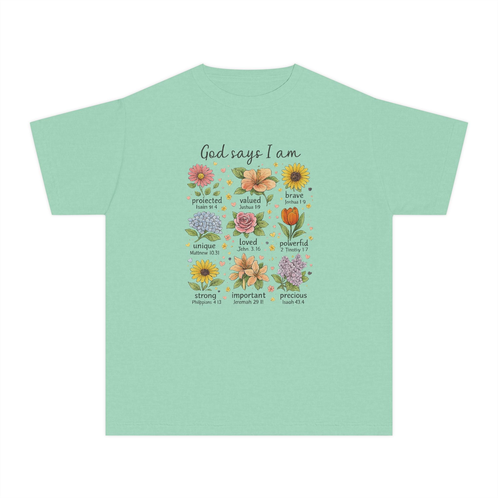 God Says I Am Youth Shirt, Christian Youth T Shirt, Bible Verse Youth Tee, Faith Shirt for Girls, Church Youth Shirt, Scripture Tee