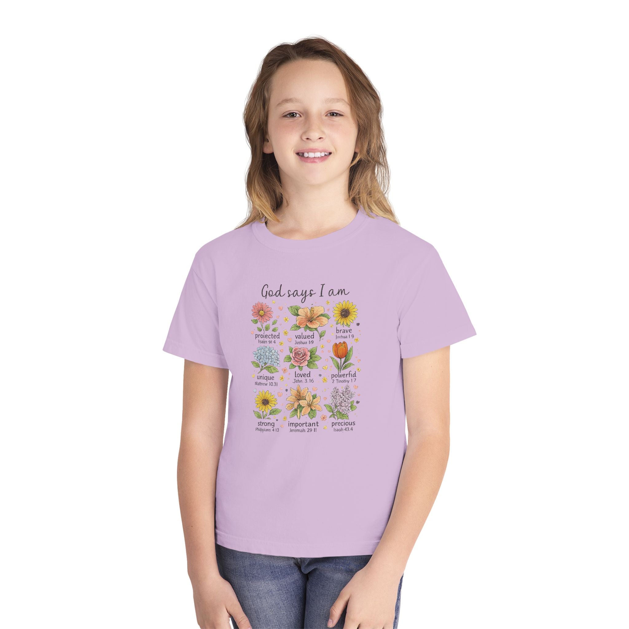 God Says I Am Youth Shirt, Christian Youth T Shirt, Bible Verse Youth Tee, Faith Shirt for Girls, Church Youth Shirt, Scripture Tee