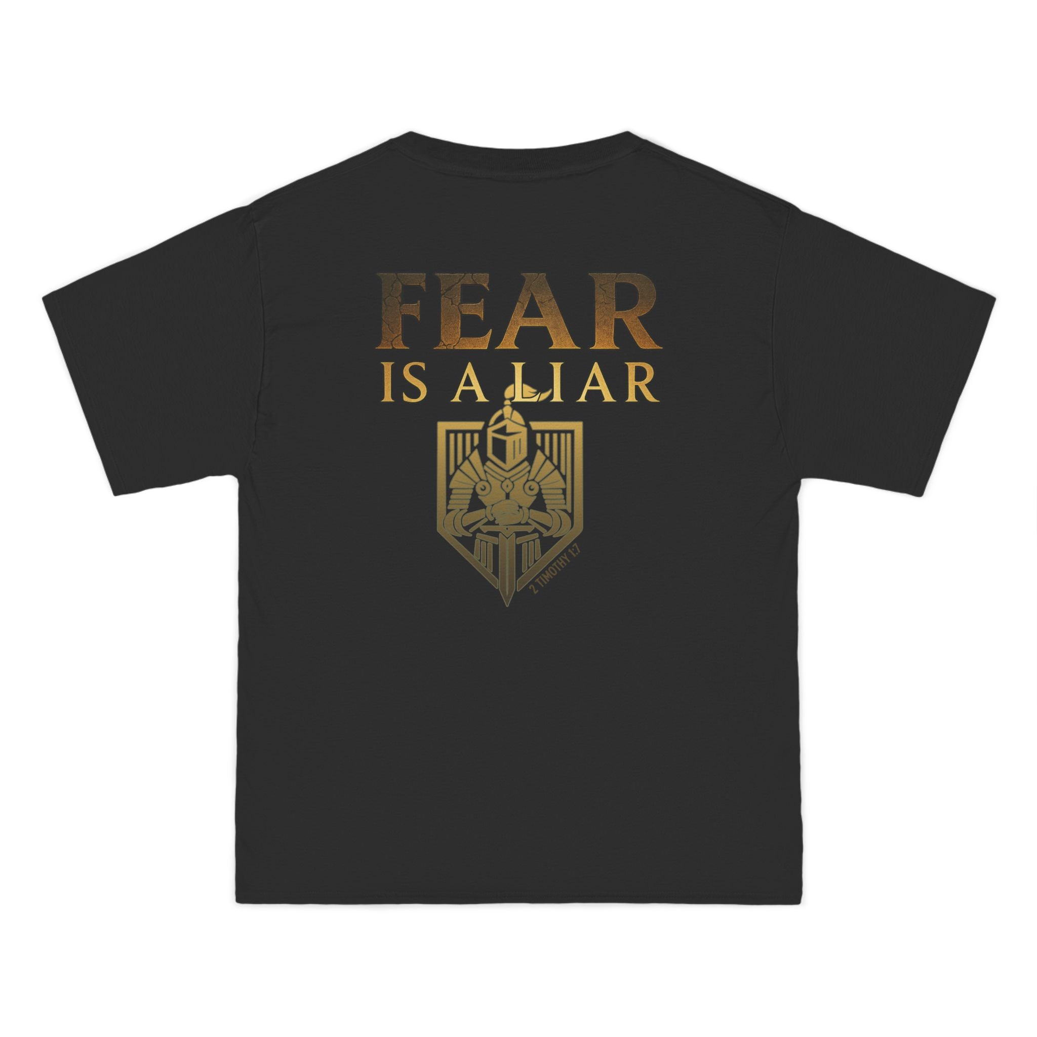Fear Is A Liar T-Shirt - 2 Timothy 1:7, Christian Warrior Tee, Courageous Shirt, Armor of God Shirt, Christian Gift for Any Occasion