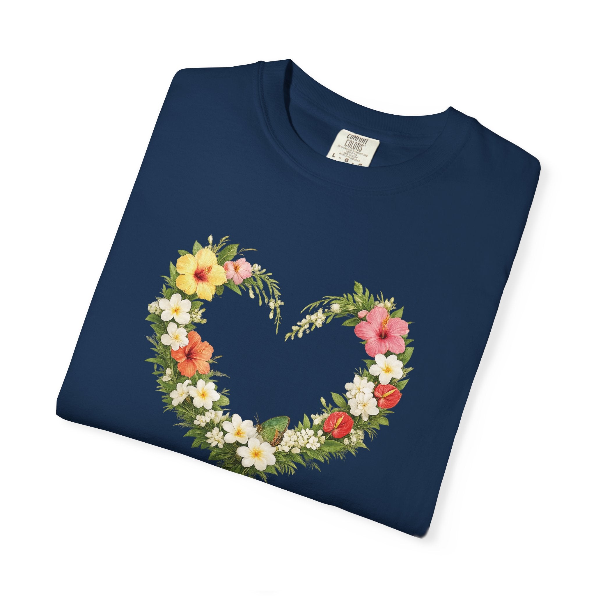 I Trust Him Floral Heart Christian Shirt, 2 Timothy 1:7 T-Shirt, Faith Based Gift for Women, Wildflower Heart Tee, Redeemed Faith Apparel