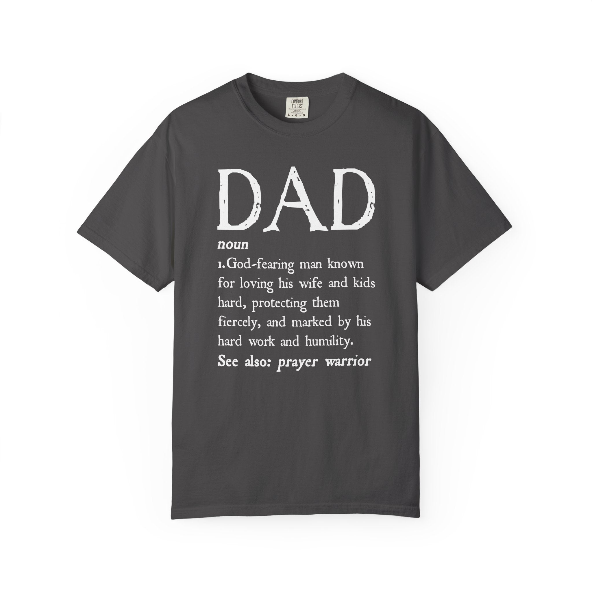 Copy of Dad Definition Christian T-Shirt (Front), Man of God Father Husband Protector Tee, Christian Dad Gift Shirt, Redeemed Faith Apparel