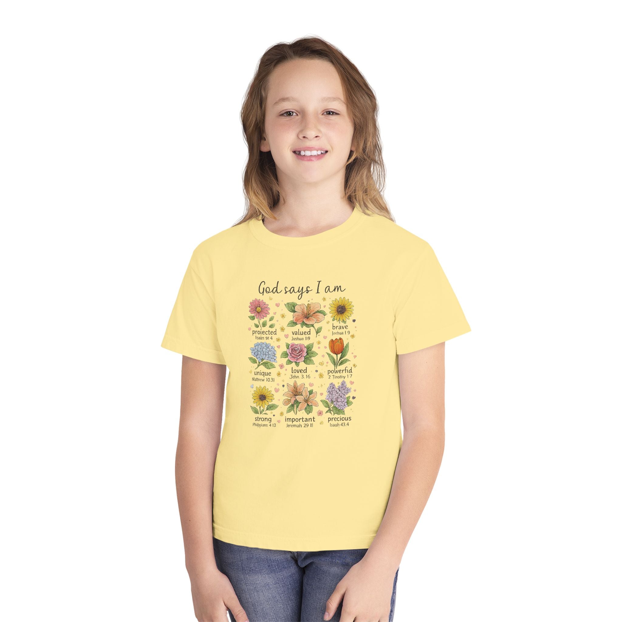 God Says I Am Youth Shirt, Christian Youth T Shirt, Bible Verse Youth Tee, Faith Shirt for Girls, Church Youth Shirt, Scripture Tee