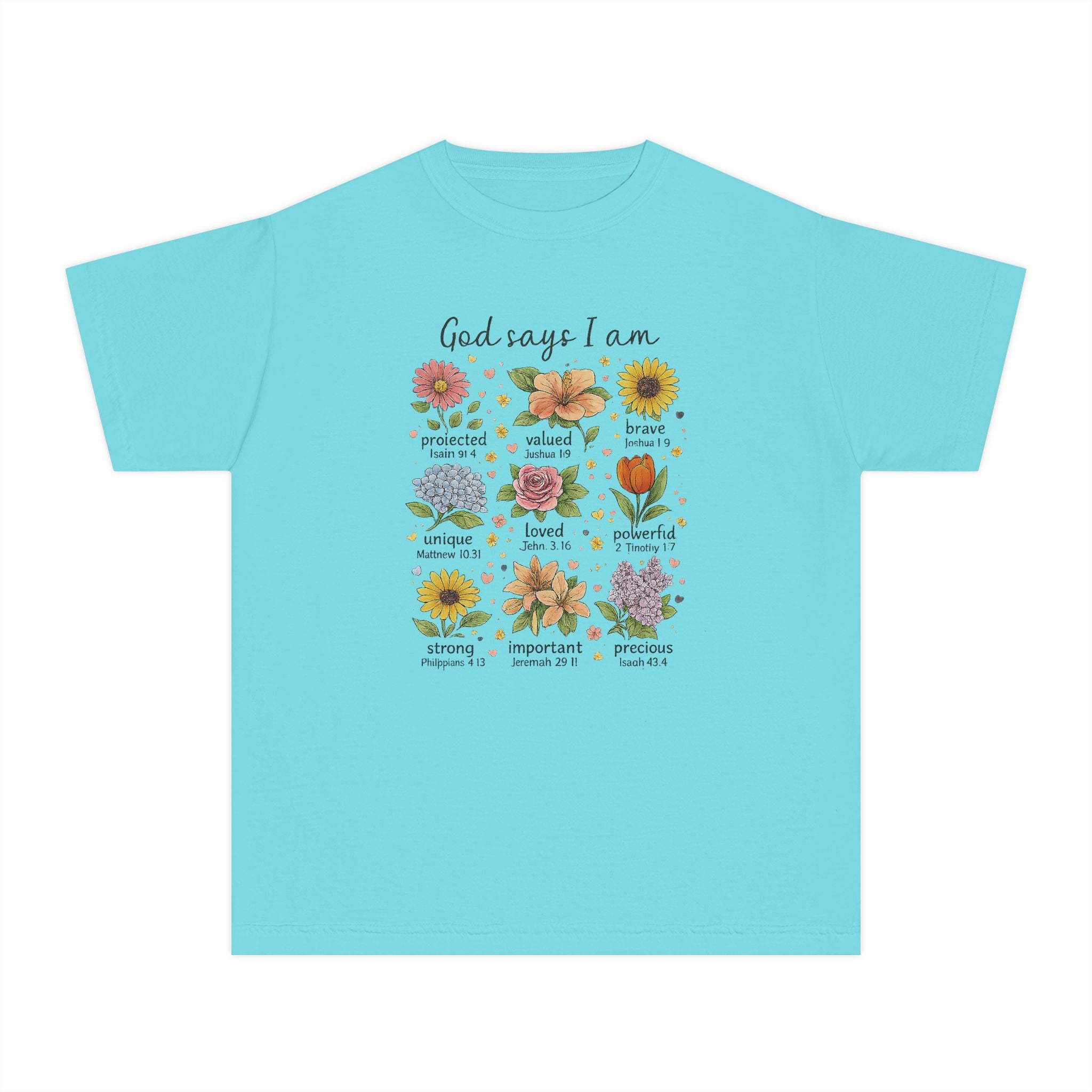 God Says I Am Youth Shirt, Christian Youth T Shirt, Bible Verse Youth Tee, Faith Shirt for Girls, Church Youth Shirt, Scripture Tee