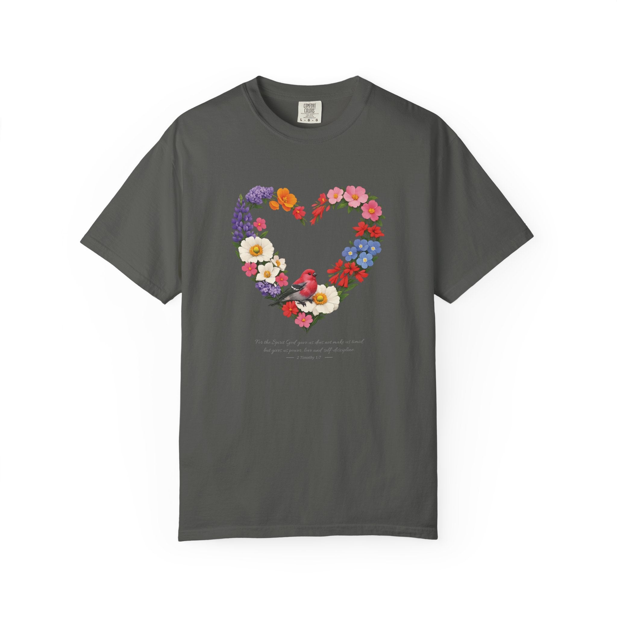 For God Has Not Given Us A Spirit Of Fear Floral Tee, 2 Timothy 1:7 Shirt, Christian Women Gift, Wildflower Heart, Redeemed Faith Apparel