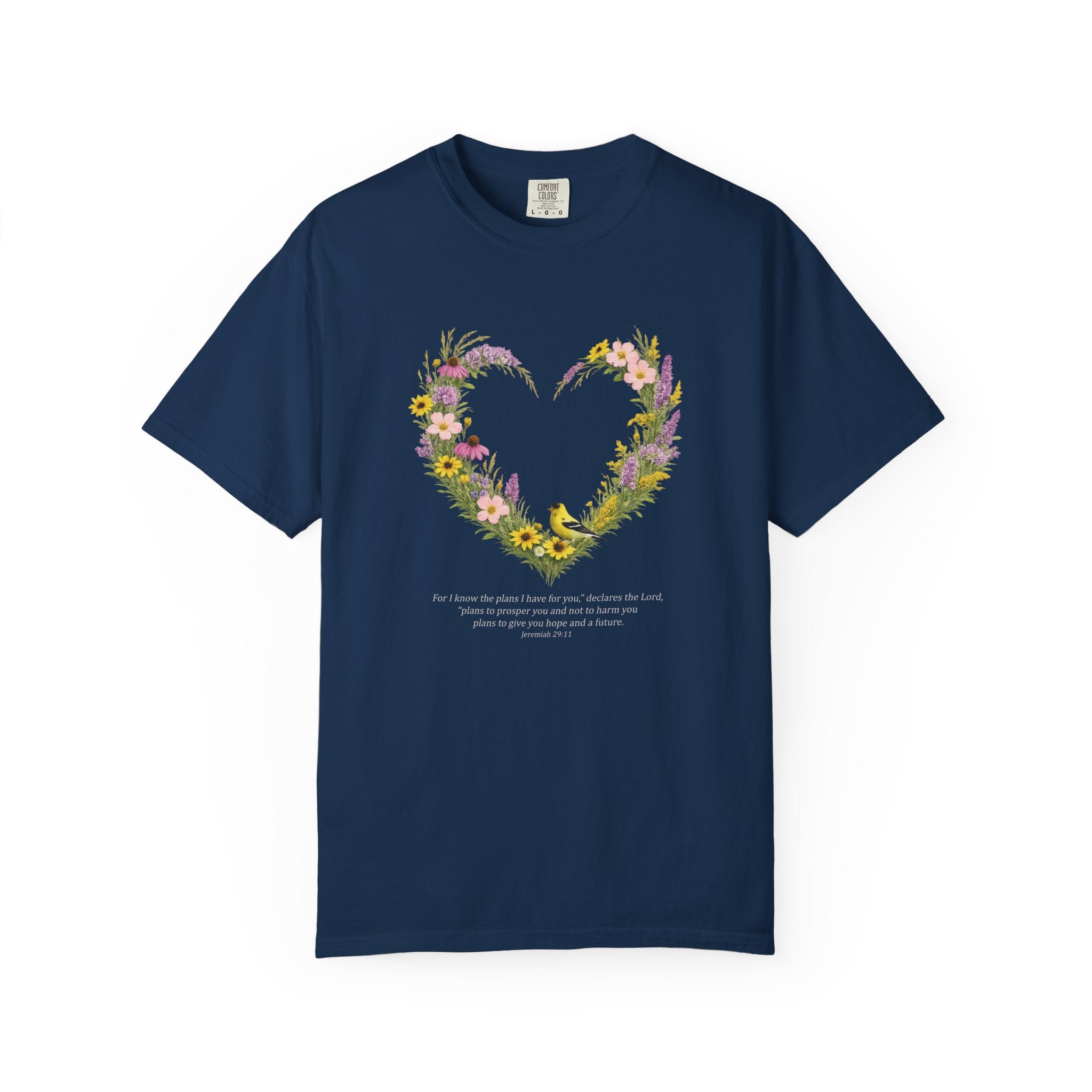 I Know The Plans I Have For You Floral Heart T-Shirt, Jeremiah 29:11 T Shirt, Christian Women Gift, Wildflower Heart, Redeemed Faith Apparel