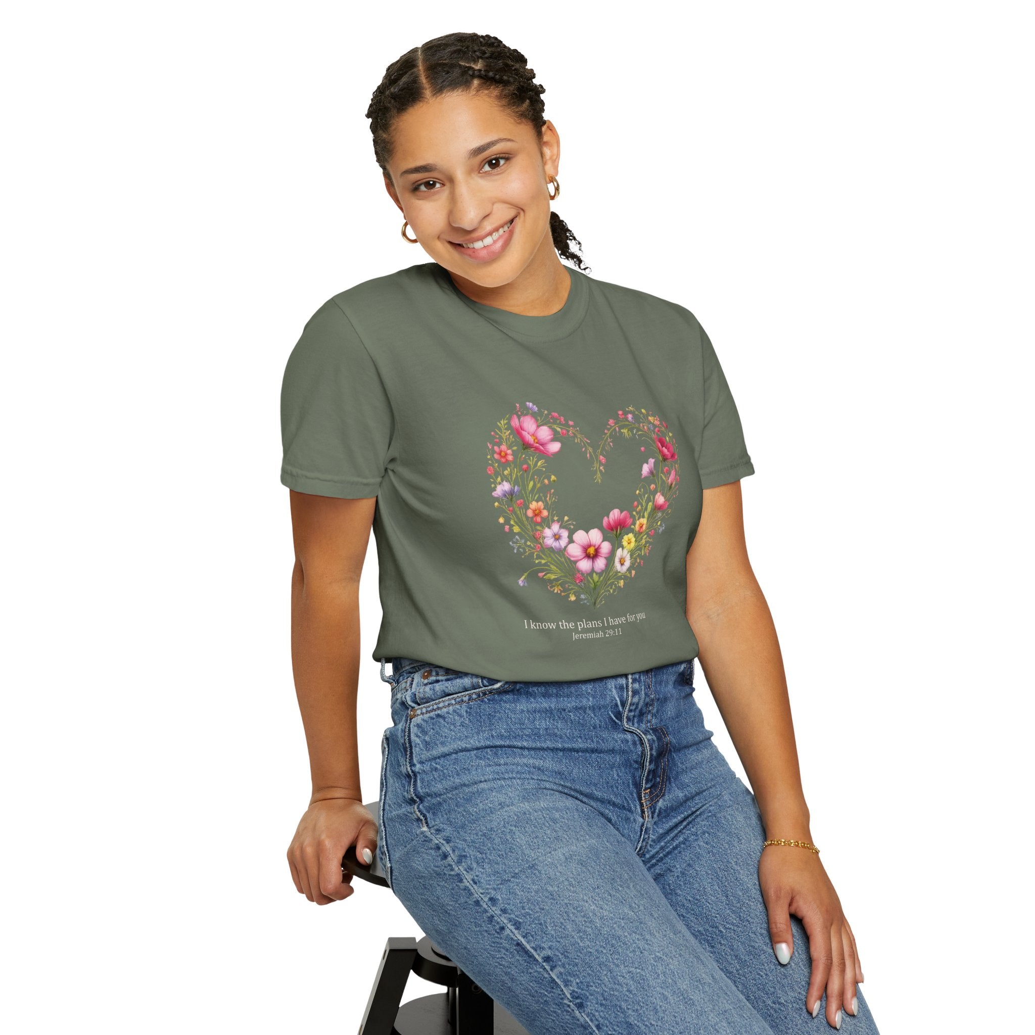 I Know The Plans I Have For You Floral Tee, Jeremiah 29:11 Christian Shirt, Christian Women Gift, Wildflower Heart, Redeemed Faith Apparel