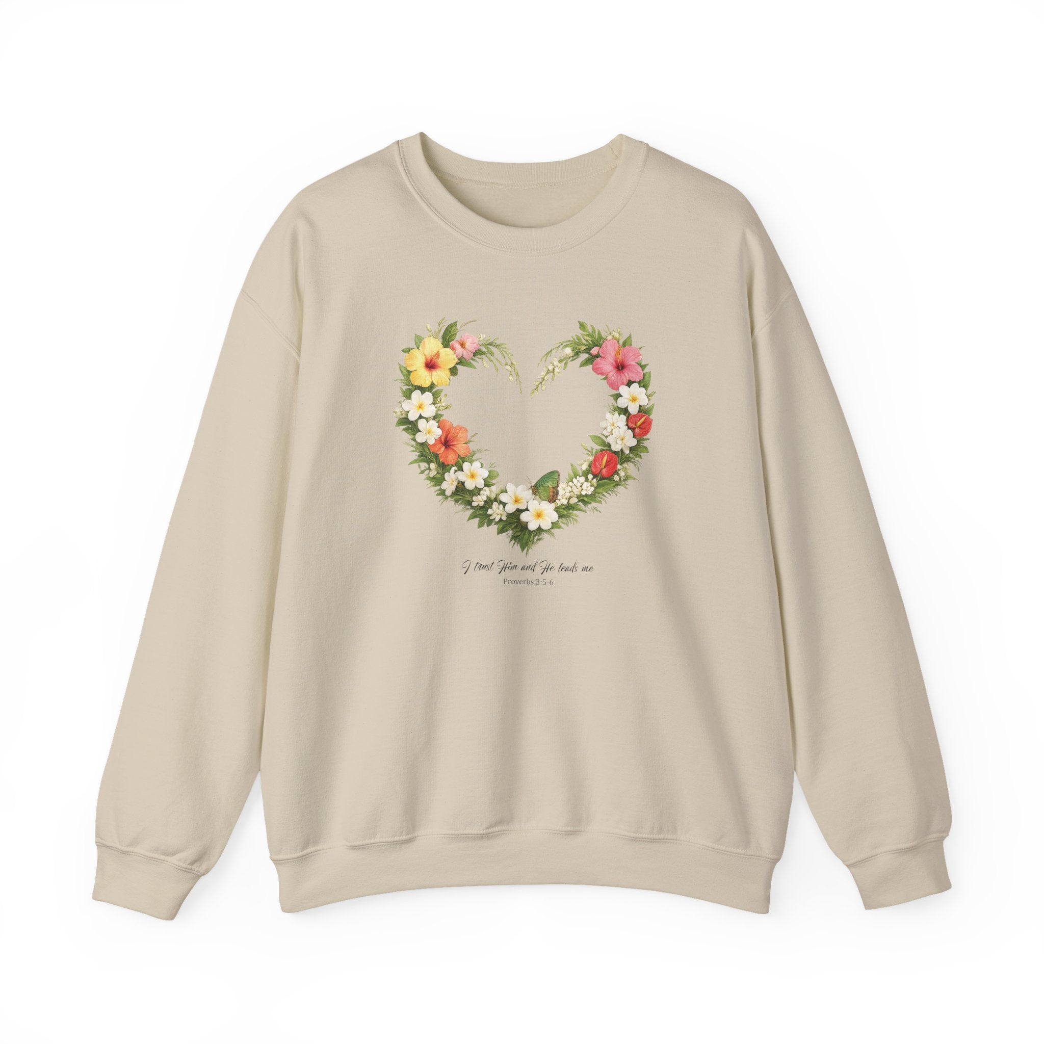 Trust God Sweatshirt, Proverbs 3 5 6 Christian Floral Sweatshirt, I Trust Him Faith Womens Gift, Redeemed Faith Apparel, Boho Sweatshirt