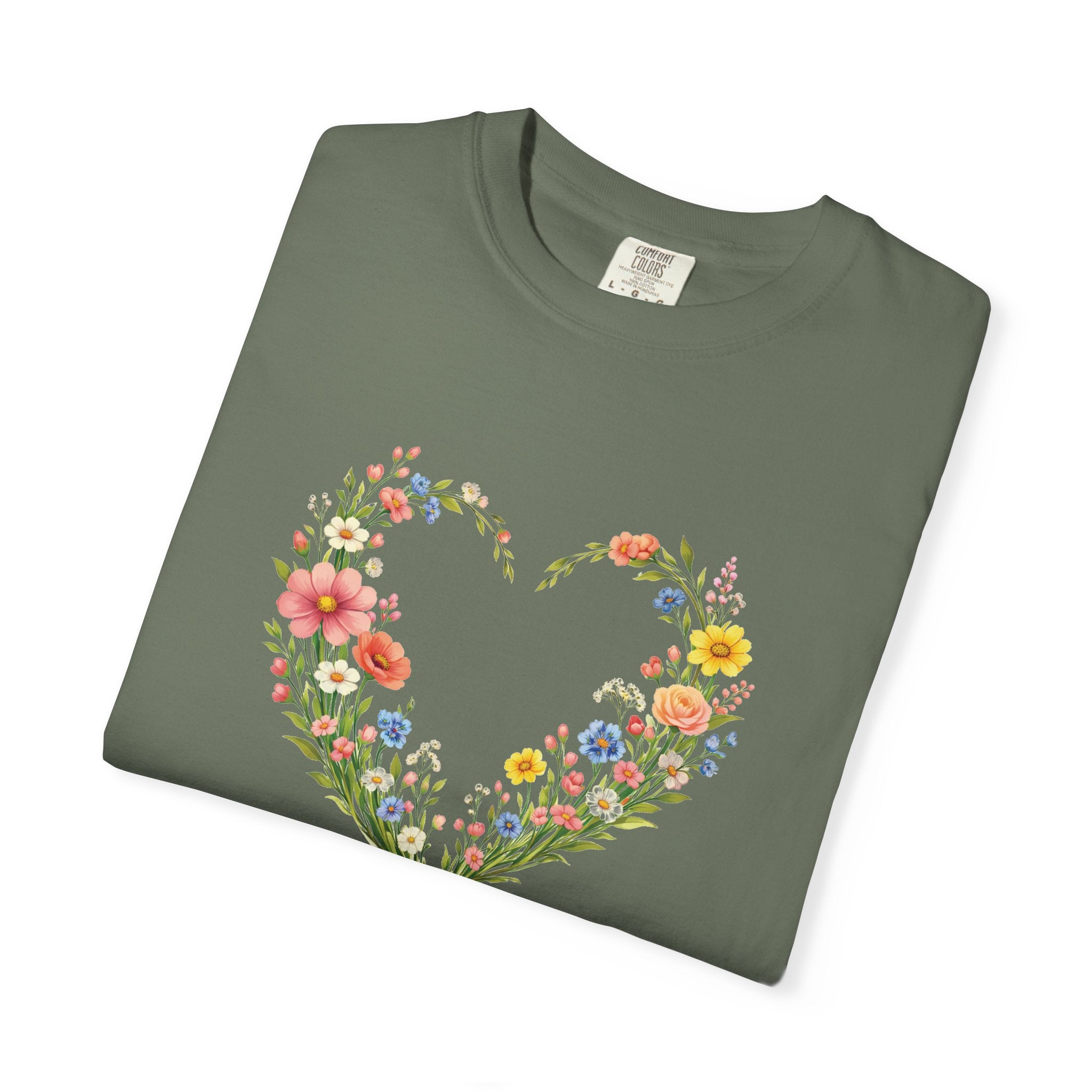 I Will Walk By Faith Floral T Shirt, 2 Corinthians 5:7 Christian Shirt, Christian Women Gift, Wildflower Heart tee, Redeemed Faith Apparel