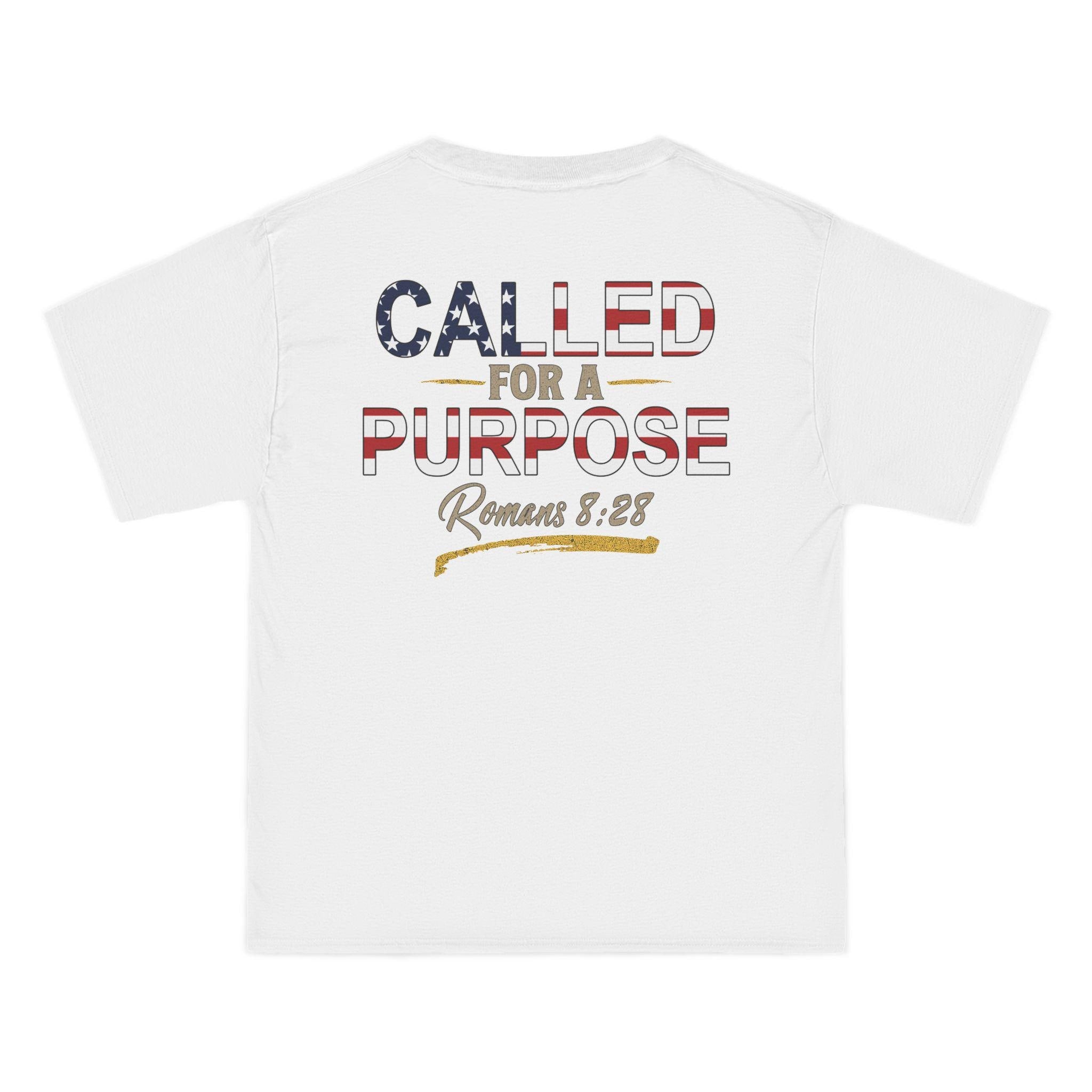 Called for a Purpose Shirt - Romans 8:28 Christian T-Shirt, Patriotic Faith Tee, American Flag Bible Verse Shirt for Men and Women