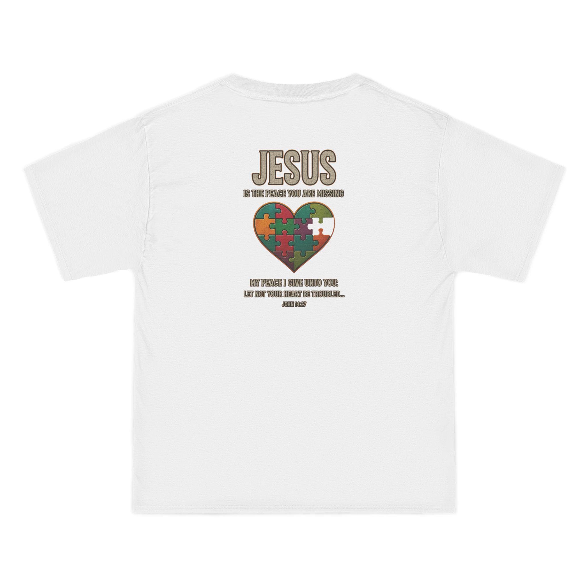 Jesus Is the Peace You Are Missing Shirt - John 14:27 Christian Puzzle Heart Faith T-Shirt, Christian Gifts for Men and Women, Trouble Heart