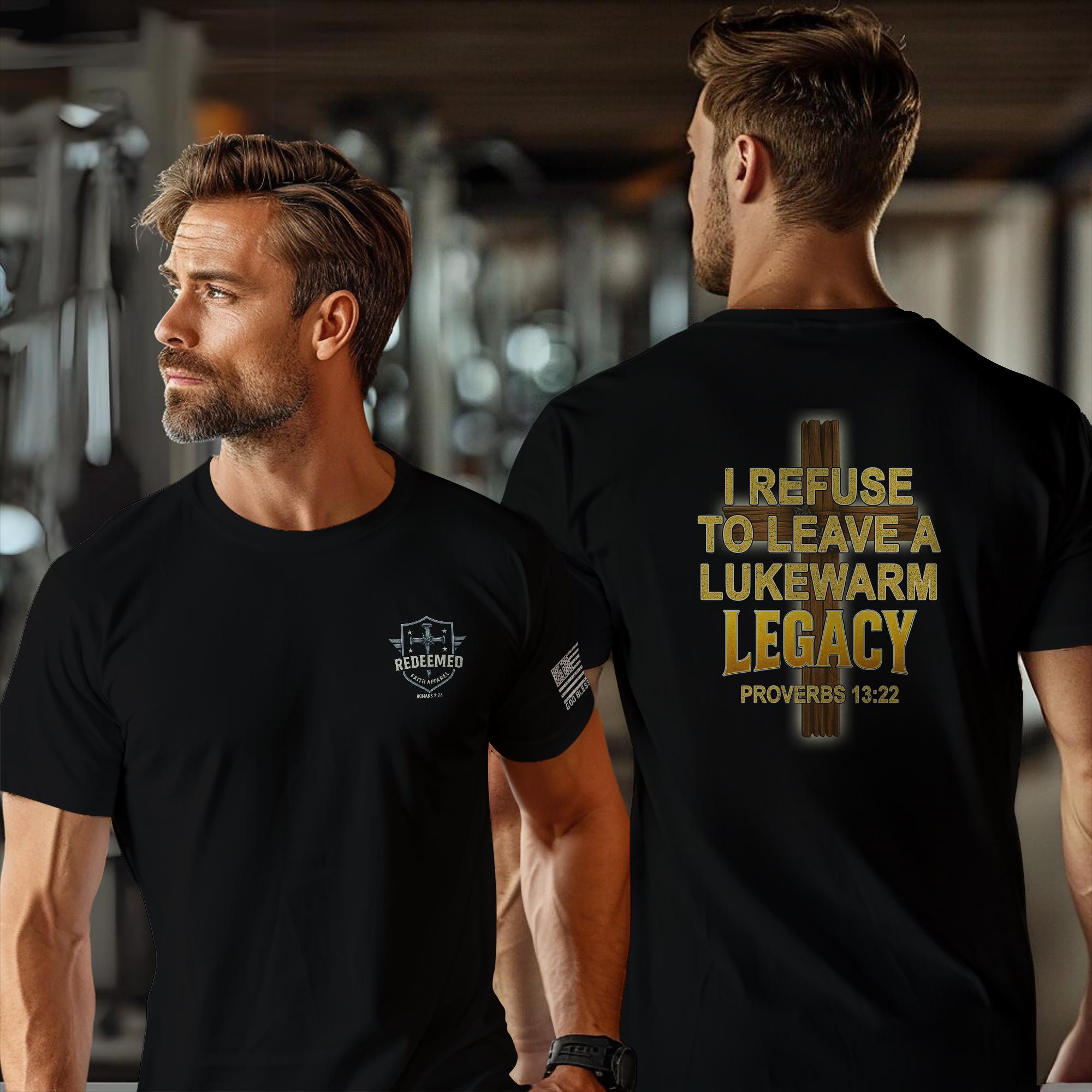 Proverbs 13:22 Christian T-Shirt - Bold Cross Legacy Tee for Men
