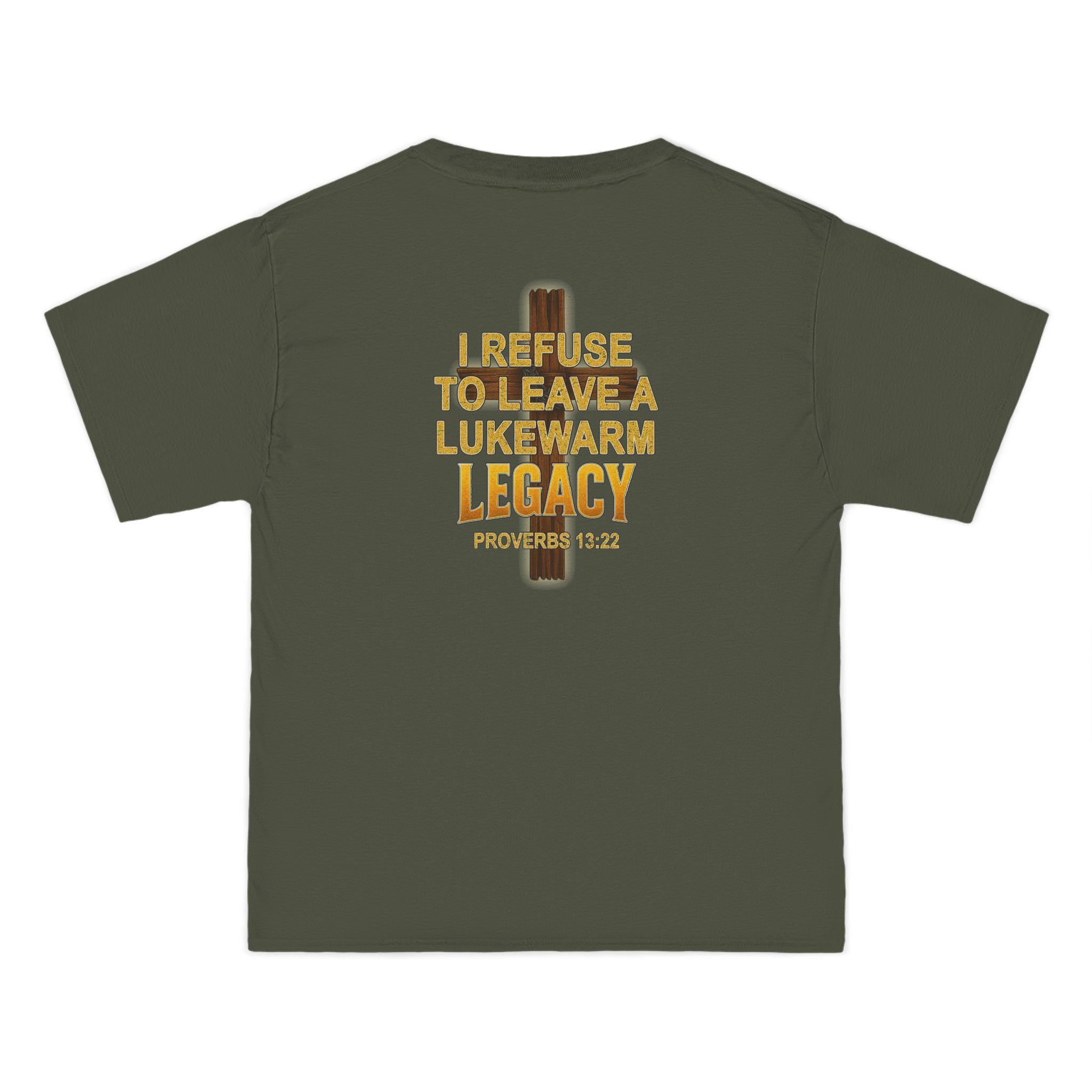 Proverbs 13:22 Christian T-Shirt - Bold Cross Legacy Tee for Men