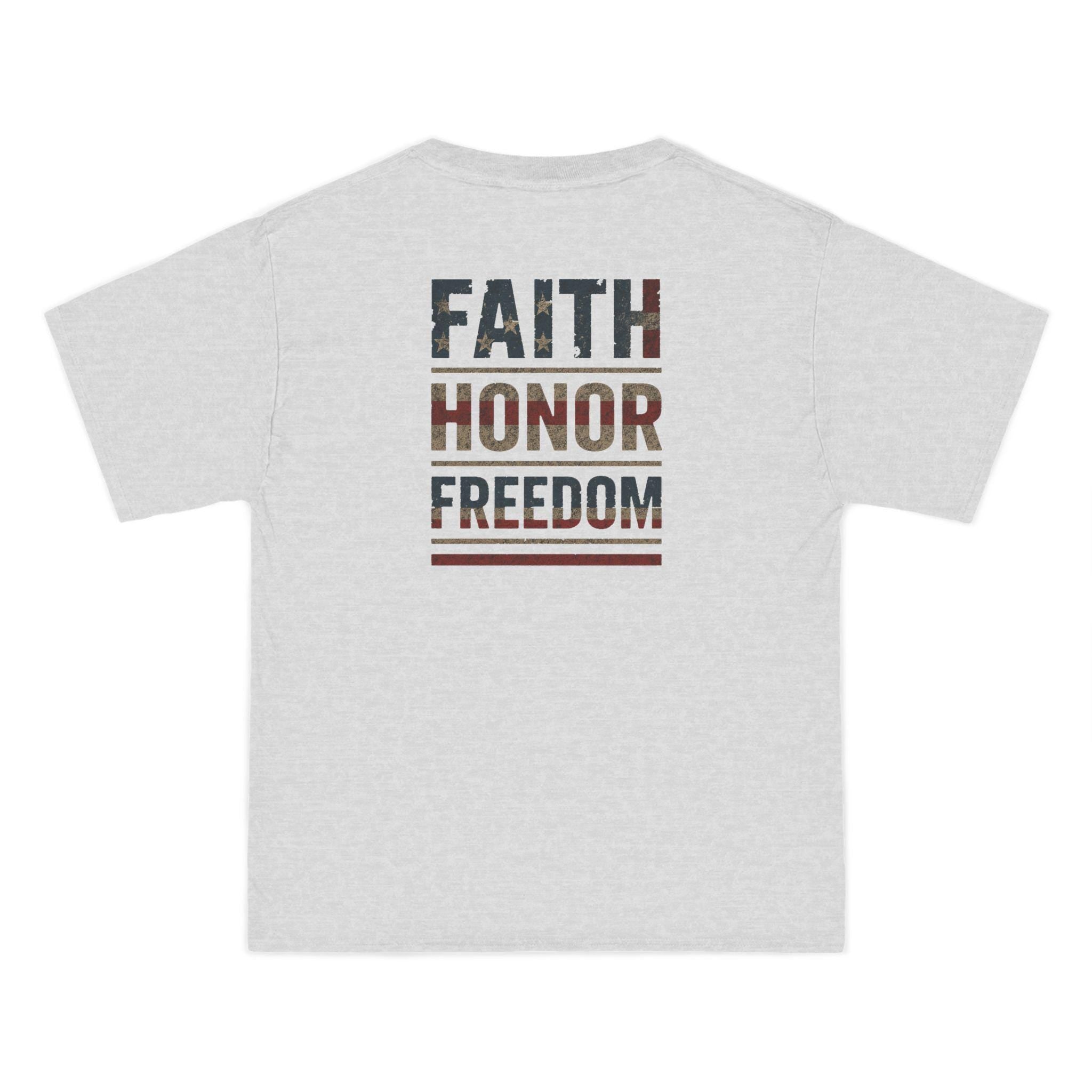 Faith Honor Freedom T-Shirt: Patriotic Christian American Flag Tee