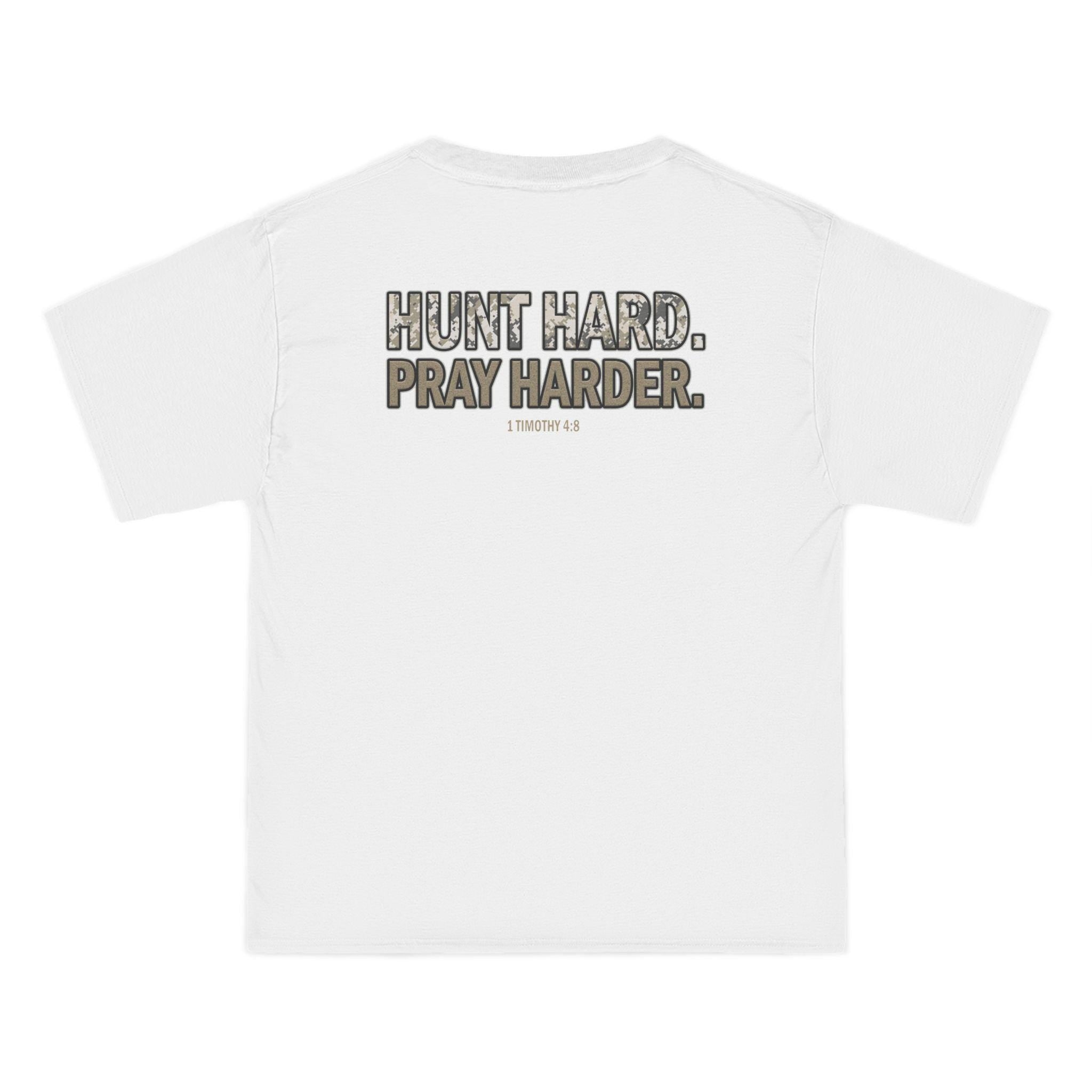 Hunt Hard Pray Harder Christian Camo T-Shirt - Outdoorsman Gift