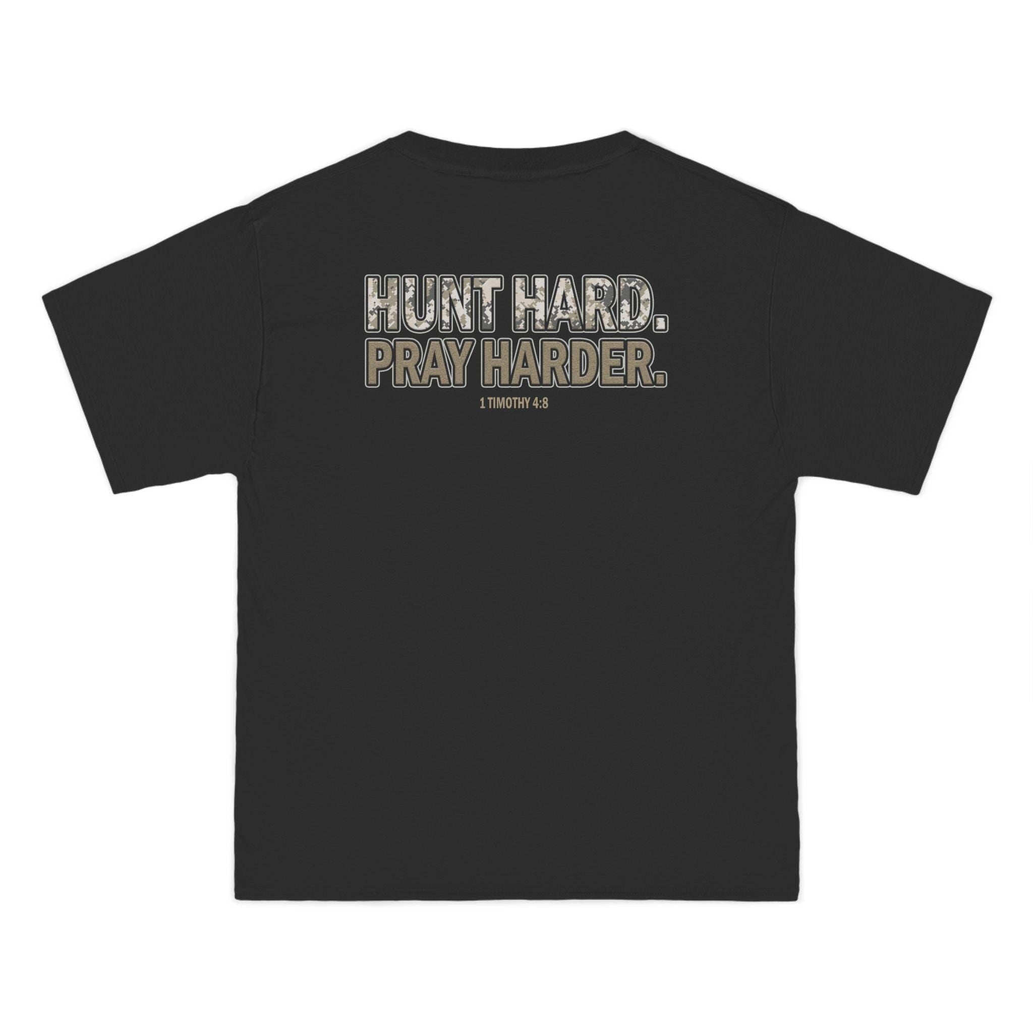 Hunt Hard Pray Harder Christian Camo T-Shirt - Outdoorsman Gift