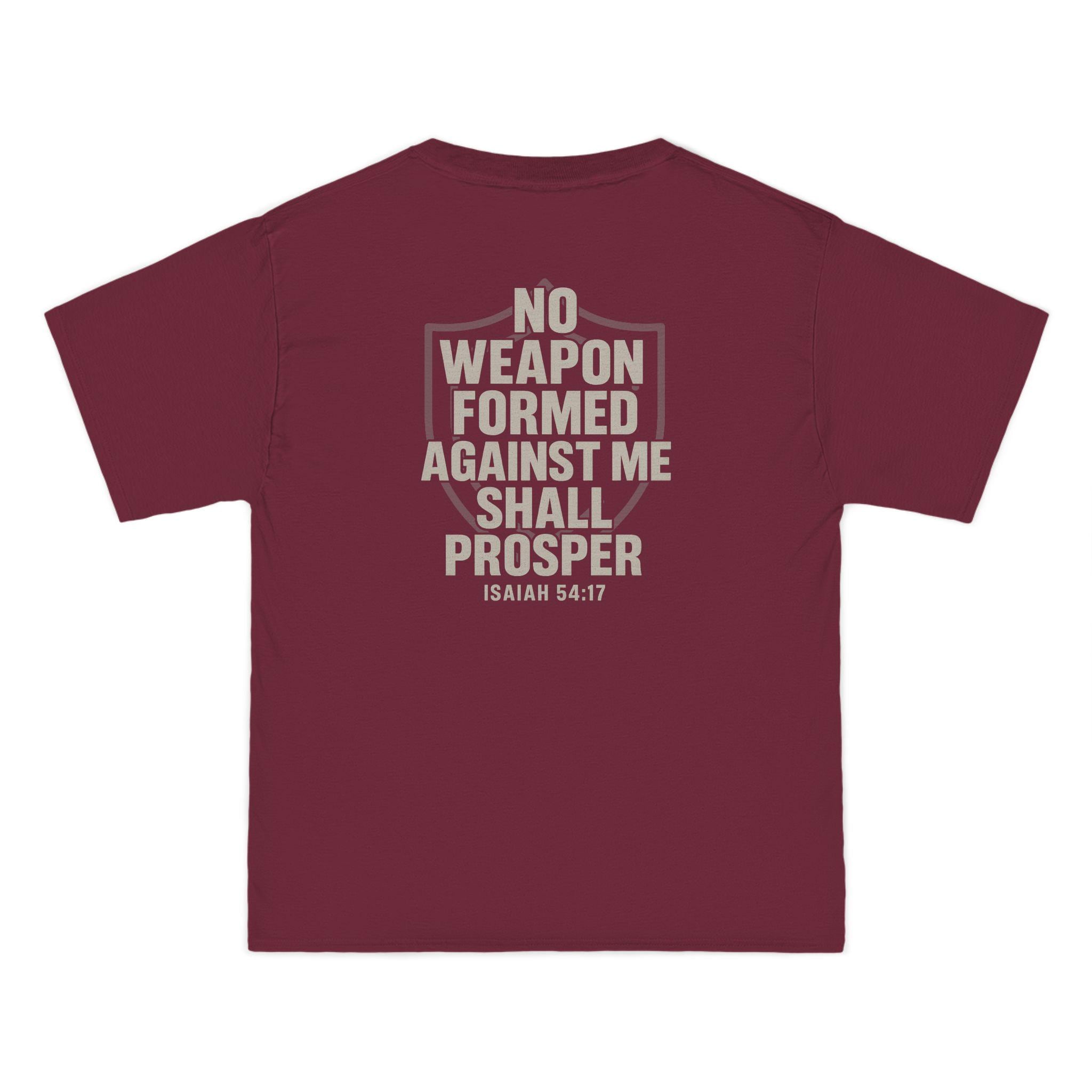 No Weapon Formed Against Me Shall Prosper Shirt | Isaiah 54:17 | Christian Warrior Faith Tee for Men & Women | God Protected | Secure in God