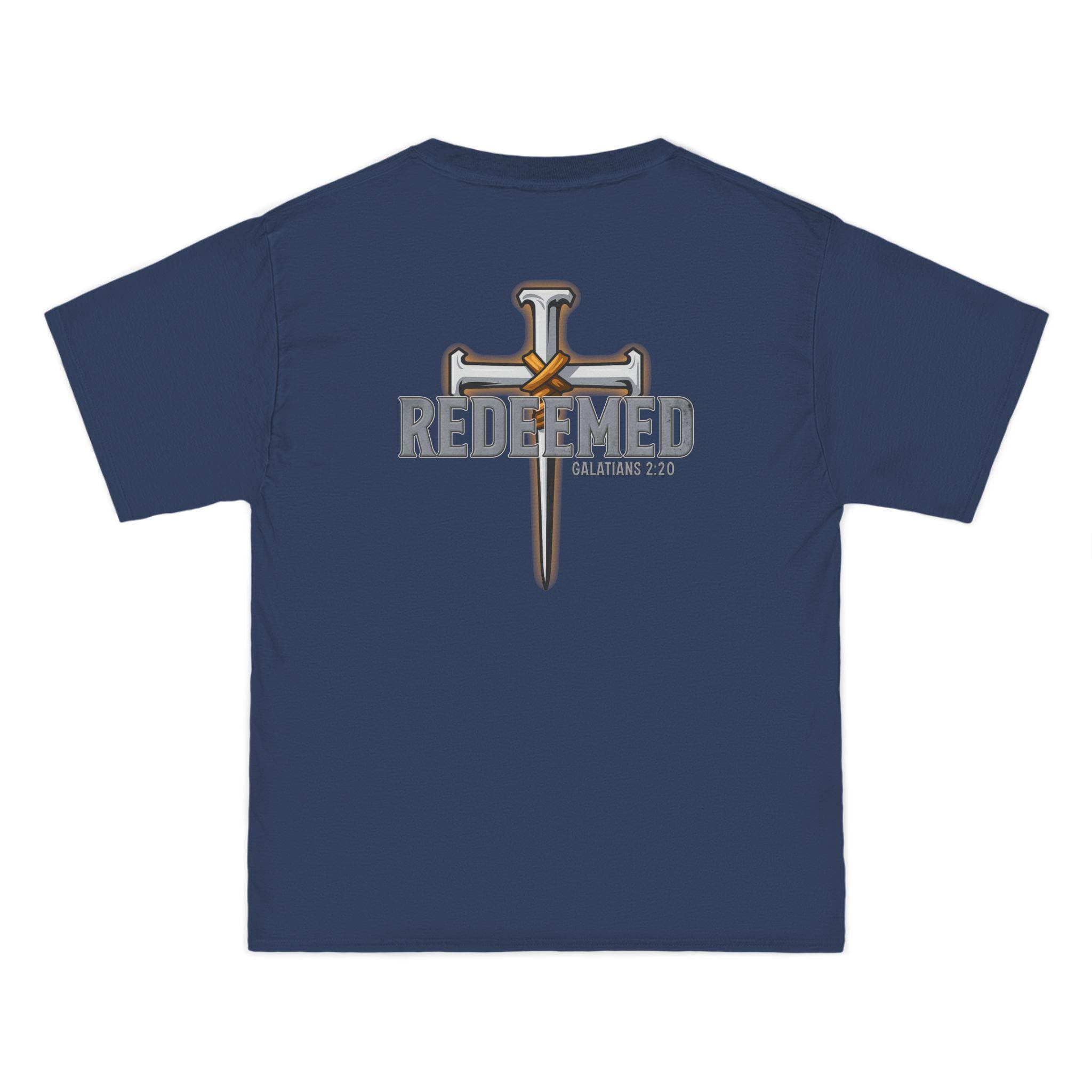Redeemed Christian T-Shirt | Galatians 2:20 Shirt | Faith-Based Apparel | Cross Design | Religious Gift for Men & Women | Redeemed Faith Tee