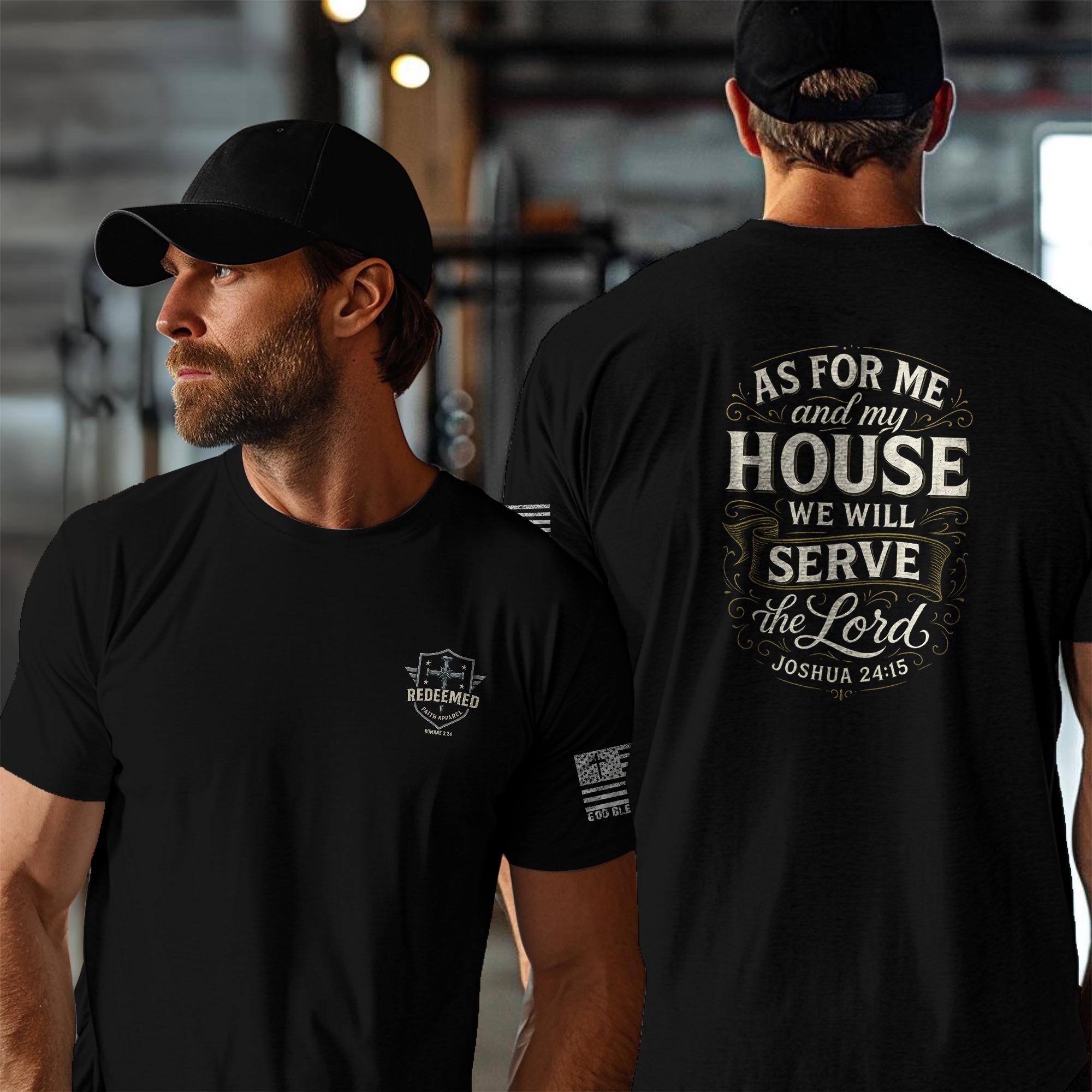 As For Me and My House, We Will Serve the Lord Shirt, Joshua 24:15, Christian Faith Unisex Tee, Vintage Typography, Christian Family, Church