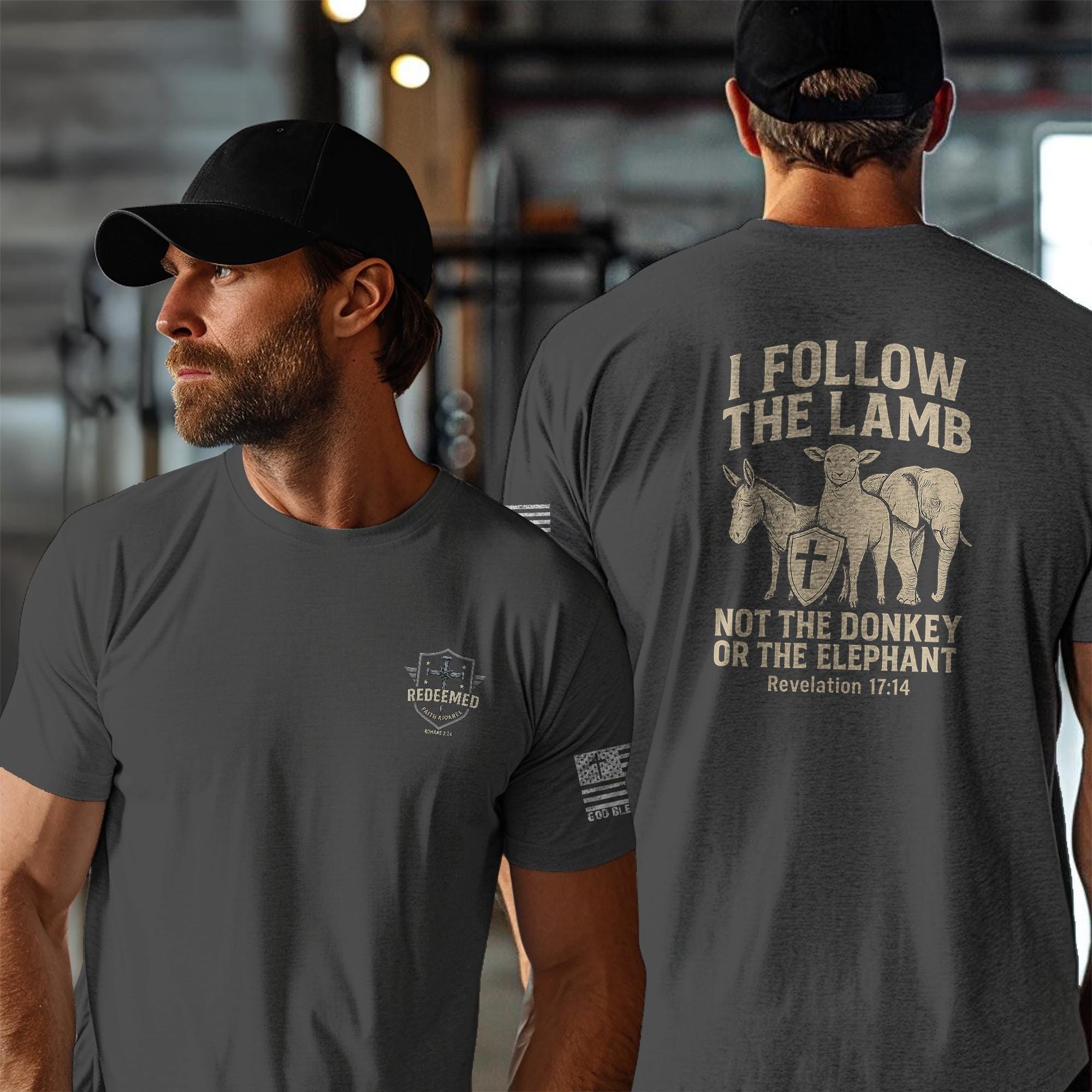 I Follow the Lamb Shirt - Revelation 17:14 Christian Faith Tee, Jesus Over Politics T-Shirt for Men and Women, Kingdom over Party, Jesus