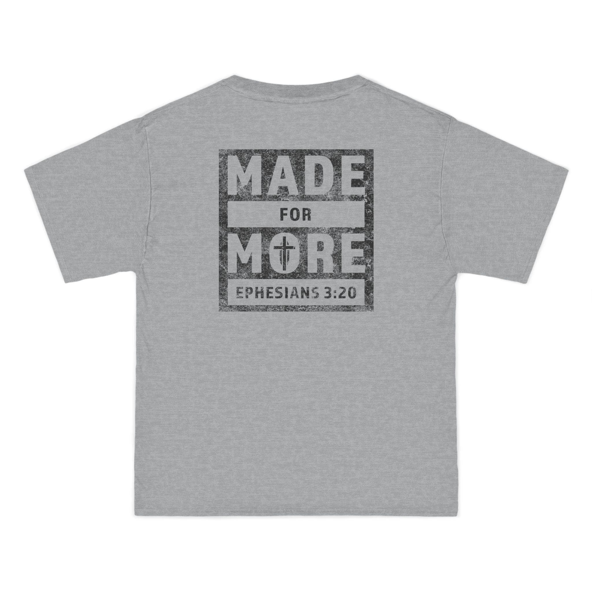 Made for More Christian T-Shirt, Ephesians 3:20 Distressed Tee, Strength & Faith Apparel, Men Women Gift Shirt, Church Worship Clothing