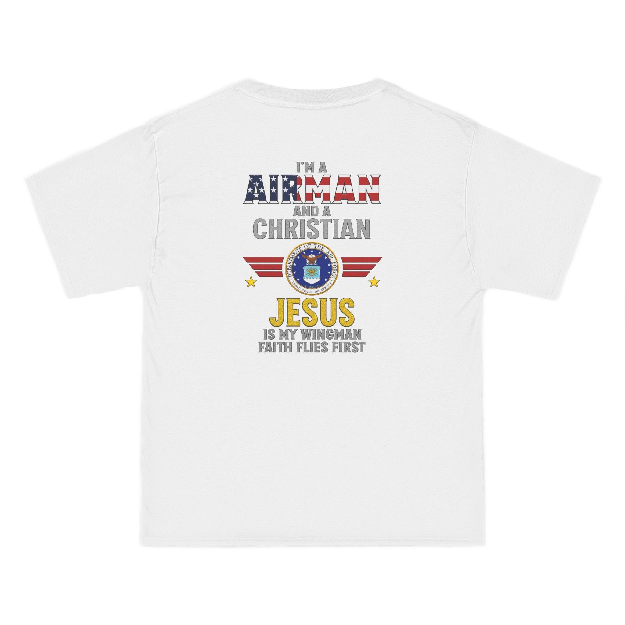 Airman Christian T-Shirt: Jesus Is My Wingman, Patriotic Faith Tee