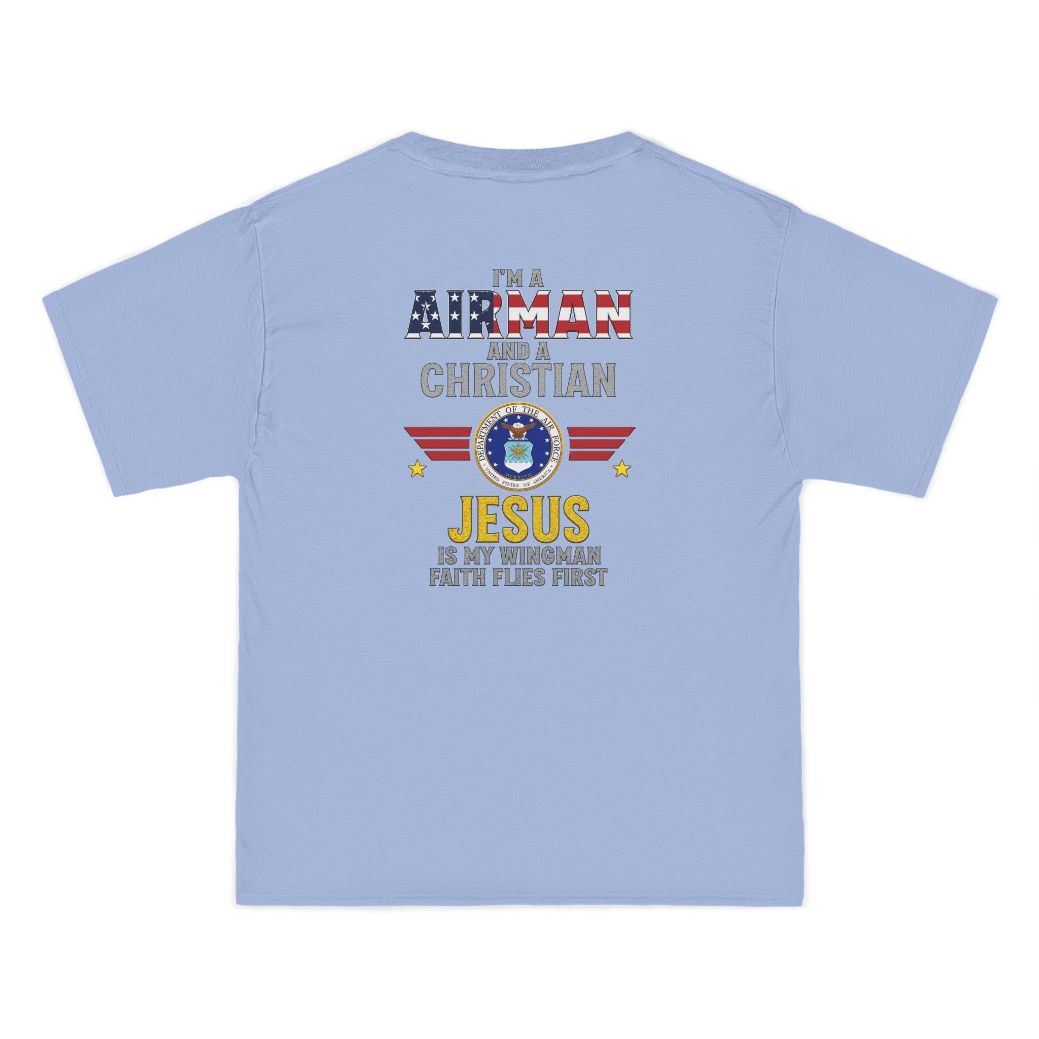 Airman Christian T-Shirt: Jesus Is My Wingman, Patriotic Faith Tee