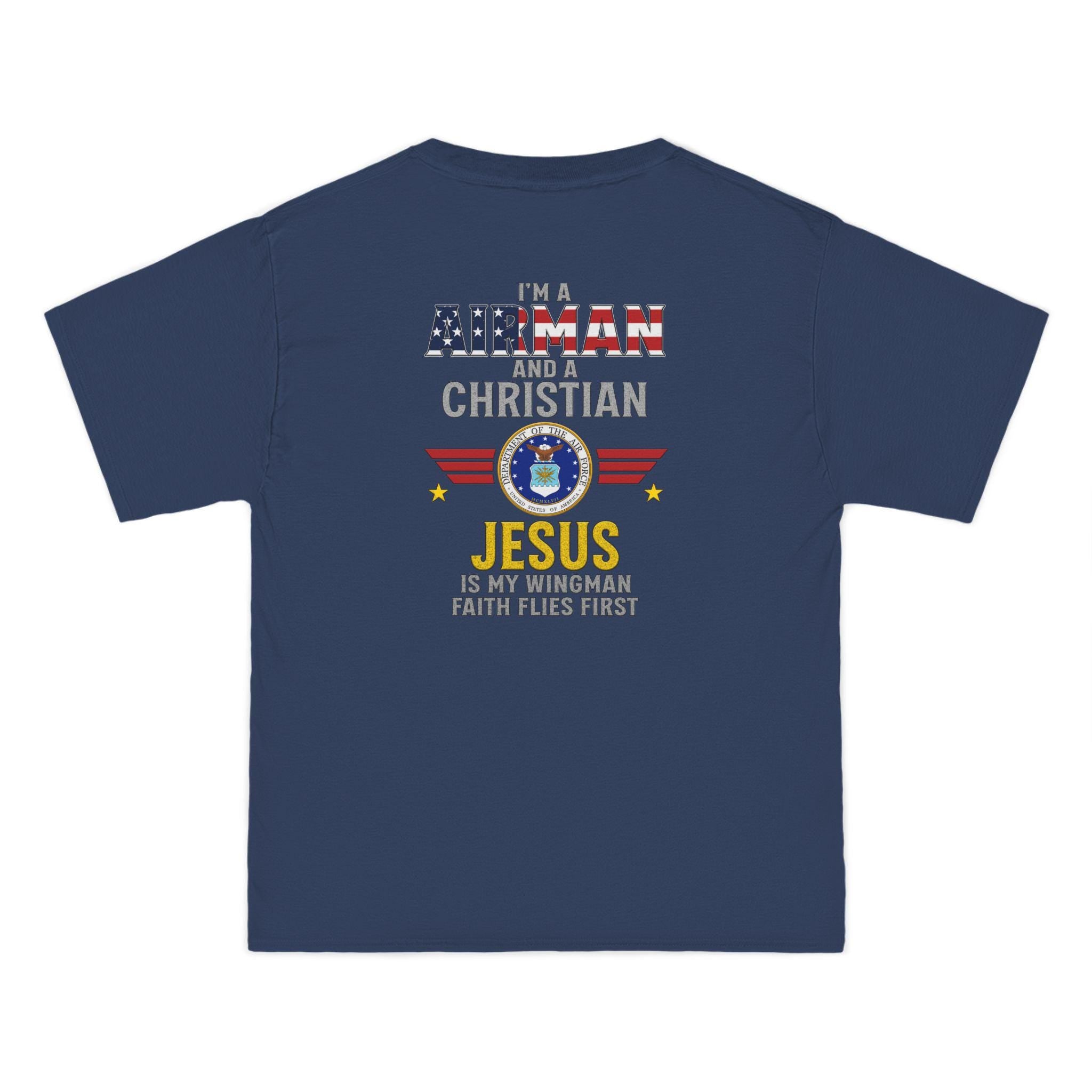 Airman Christian T-Shirt: Jesus Is My Wingman, Patriotic Faith Tee