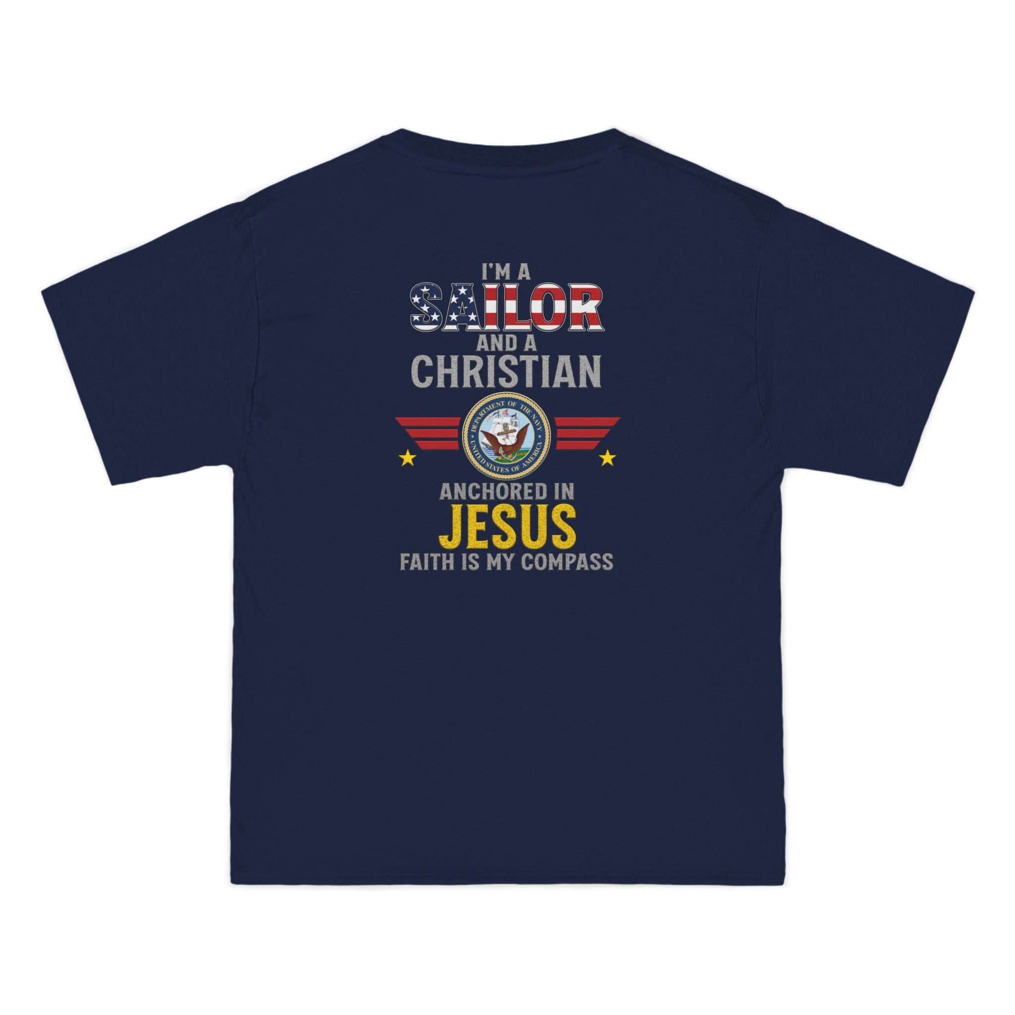 Christian Sailor T-Shirt: Patriotic Navy Emblem Tee