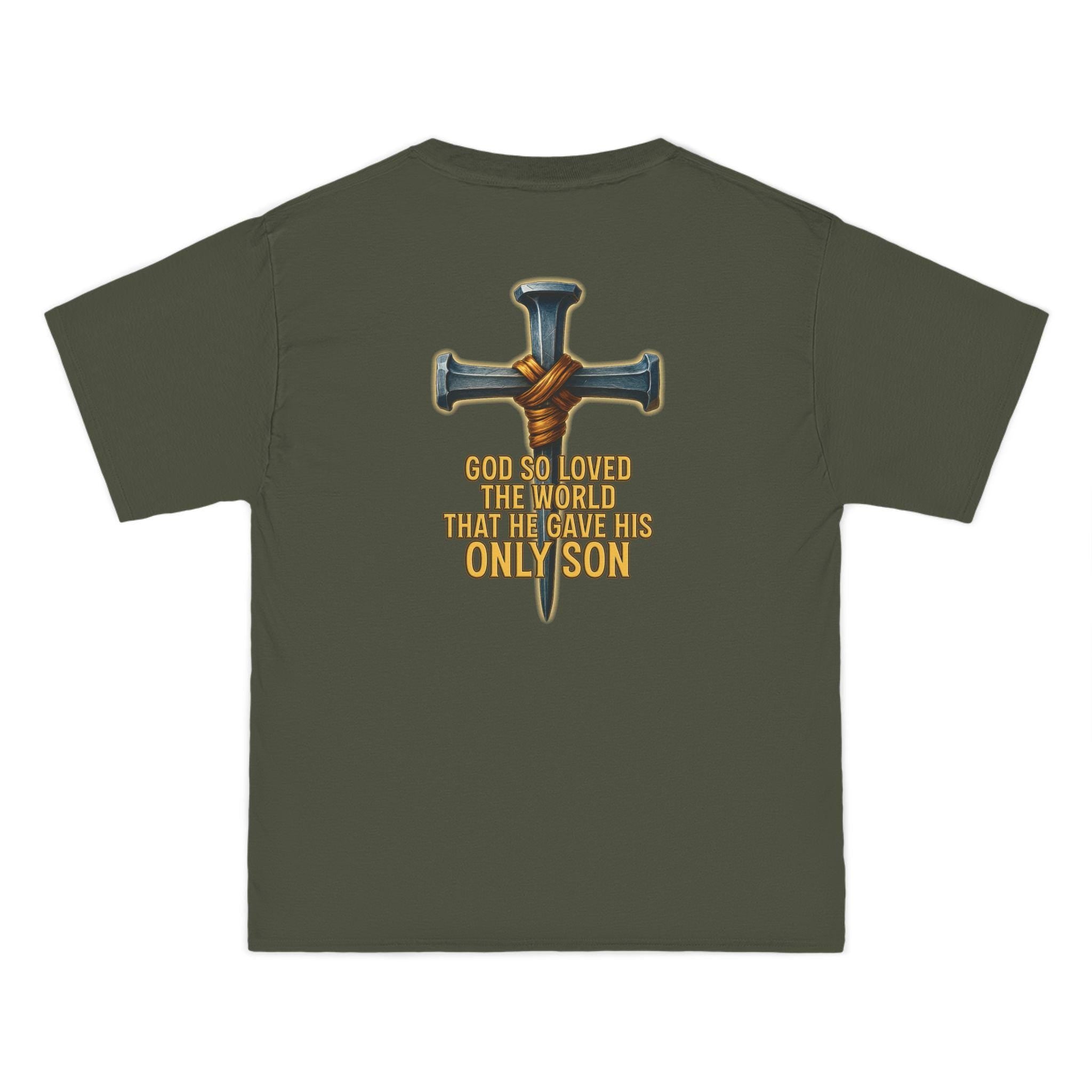 God So Loved the World Shirt - John 3 16 Christian Cross Tee | Faith Scripture T-Shirt | Jesus Love Bible Verse Shirt for Men and Women