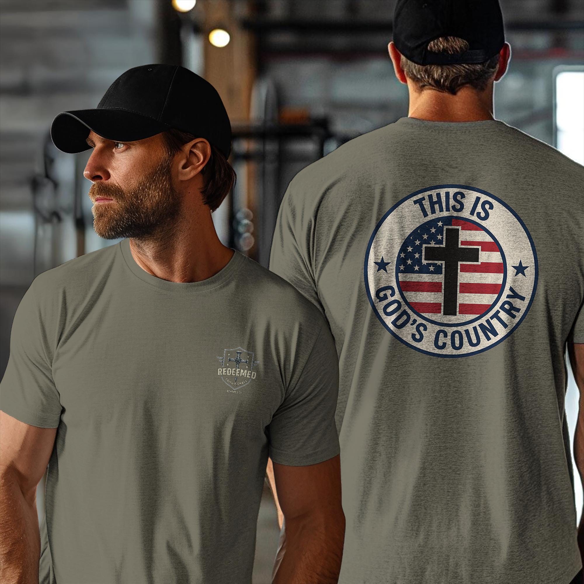 Christian Patriotic T-Shirt: Faith and Freedom Tee with Cross and Flag