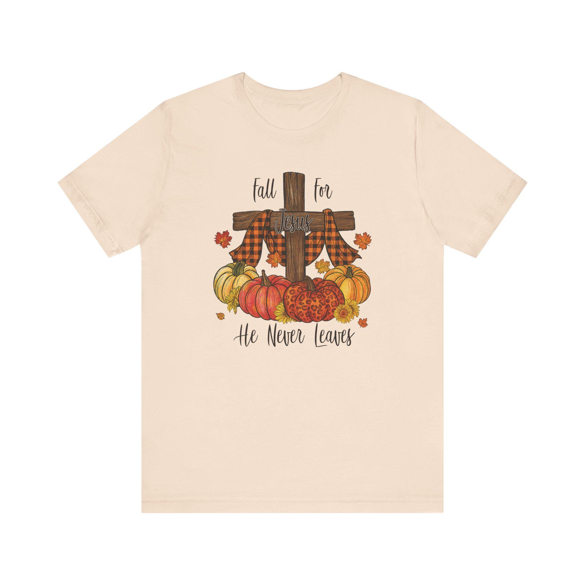 Fall for Jesus Unisex Tee, Christian Fall T-Shirt, Faith-Inspired Clothing, Fall Quilt Collection Shirt, Matthew 28:20, Autumn T-Shirt Women