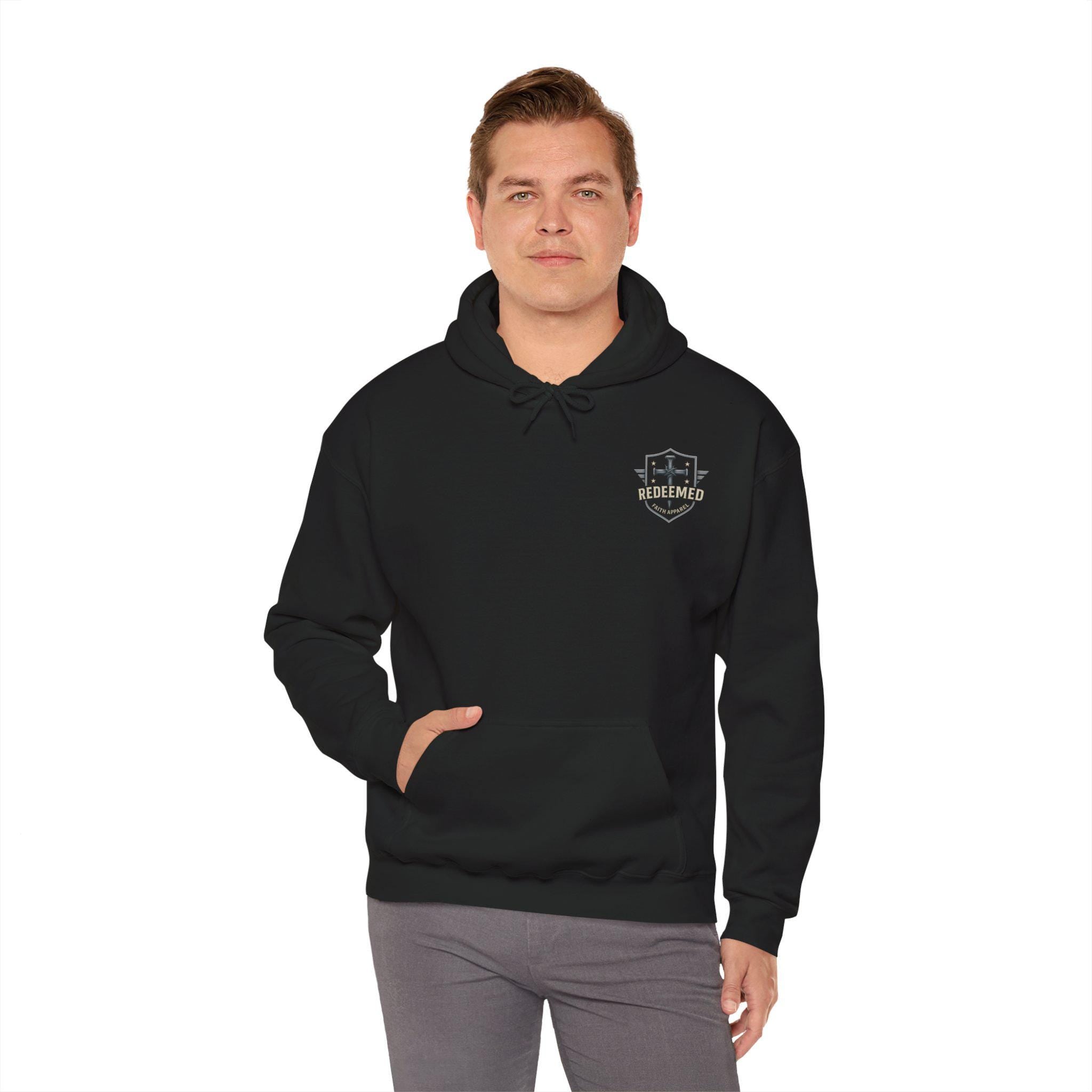 USMC 250th Anniversary - Honor Courage Faith Hoodie, Psalm 144:1, Redeemed Faith Apparel, Left-Chest Logo, Christian Clothing, Semper Fi Tee