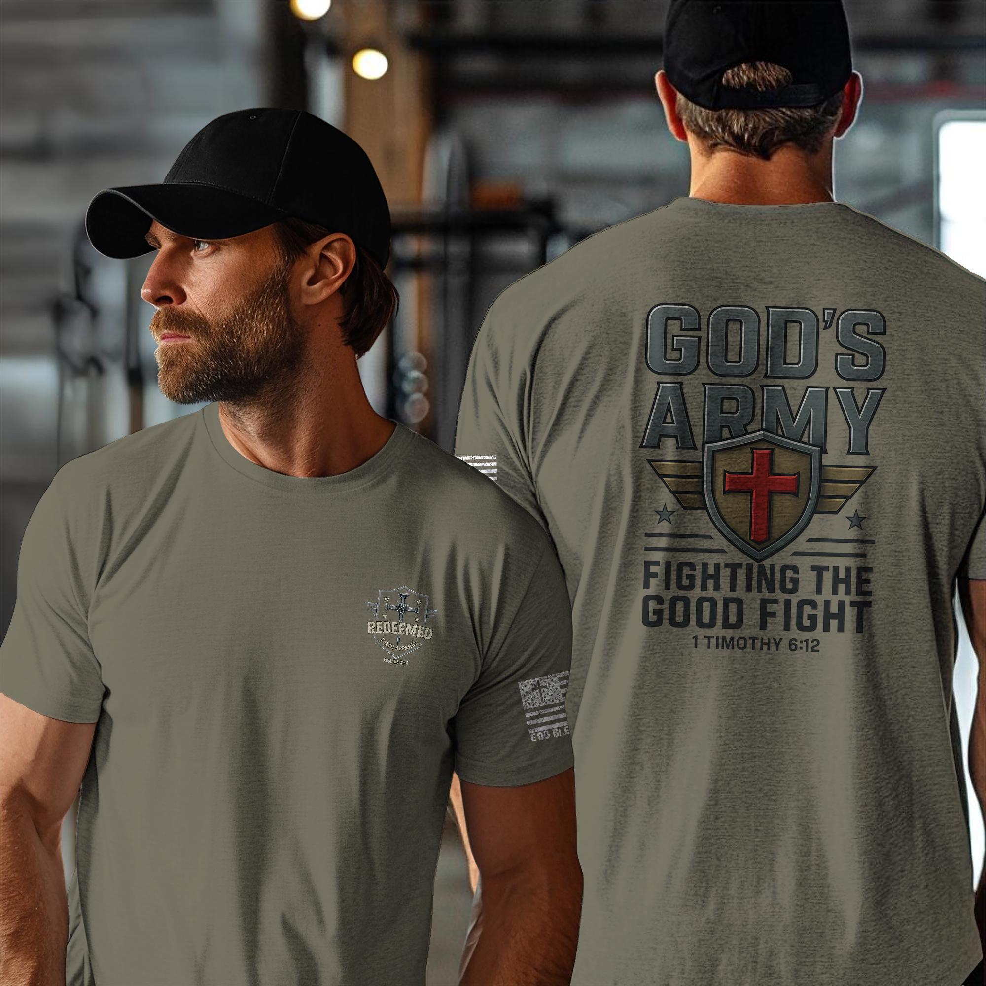God's Army Short-Sleeve T-Shirt | Faith-Based Tee, Religious Gift, Motivational Shirt, Christian Apparel, Workout Wear