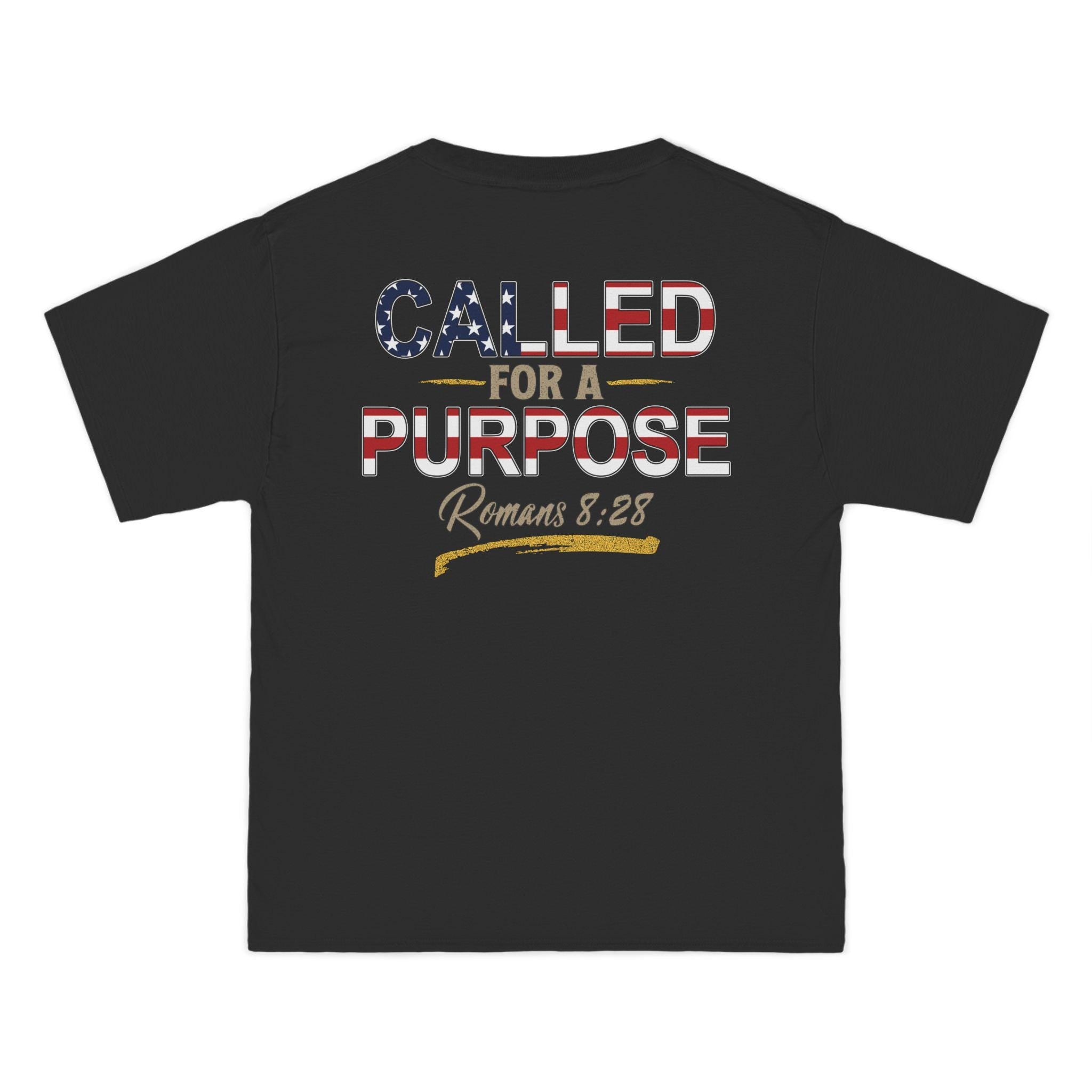 Called for a Purpose Shirt - Romans 8:28 Christian T-Shirt, Patriotic Faith Tee, American Flag Bible Verse Shirt for Men and Women
