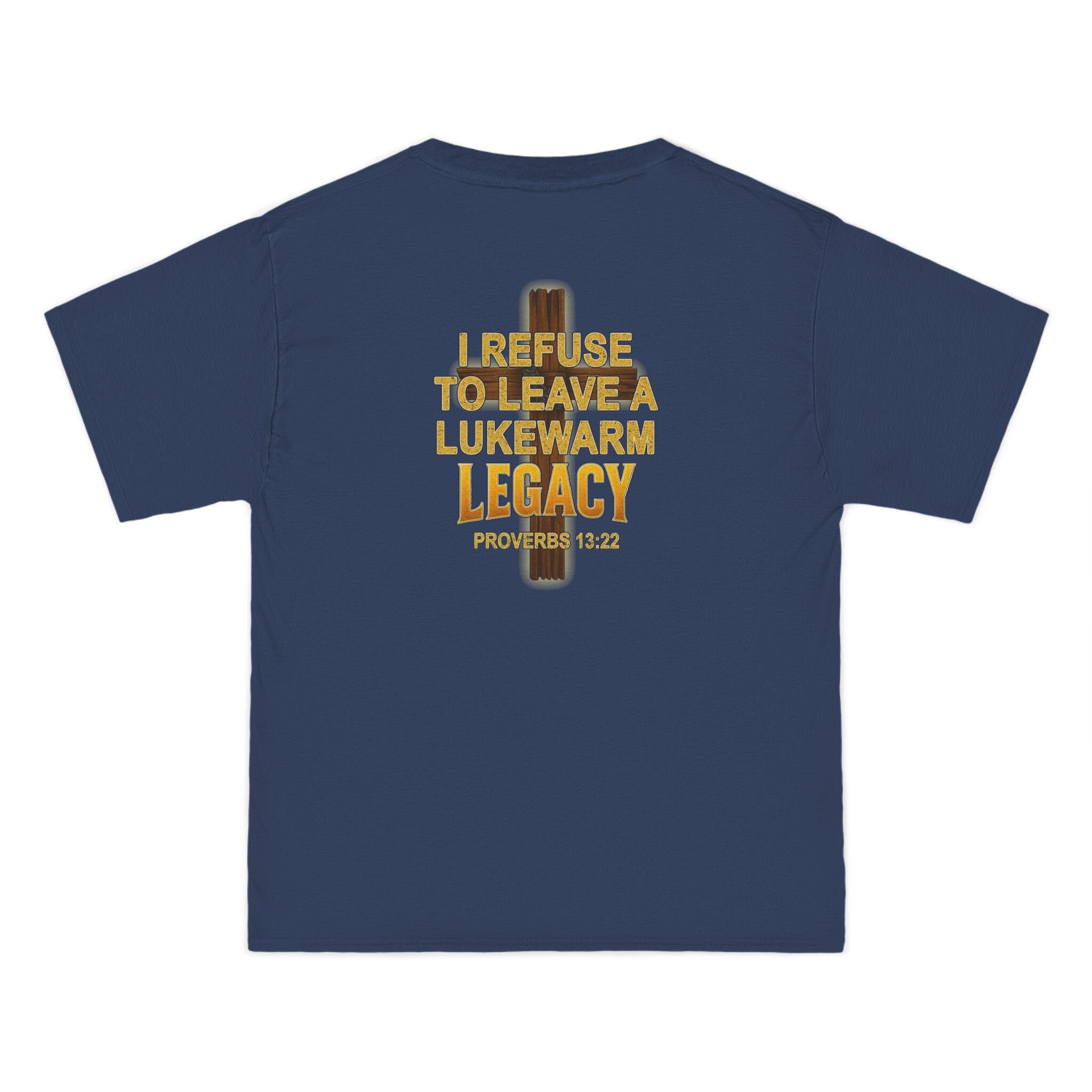 Proverbs 13:22 Christian T-Shirt - Bold Cross Legacy Tee for Men