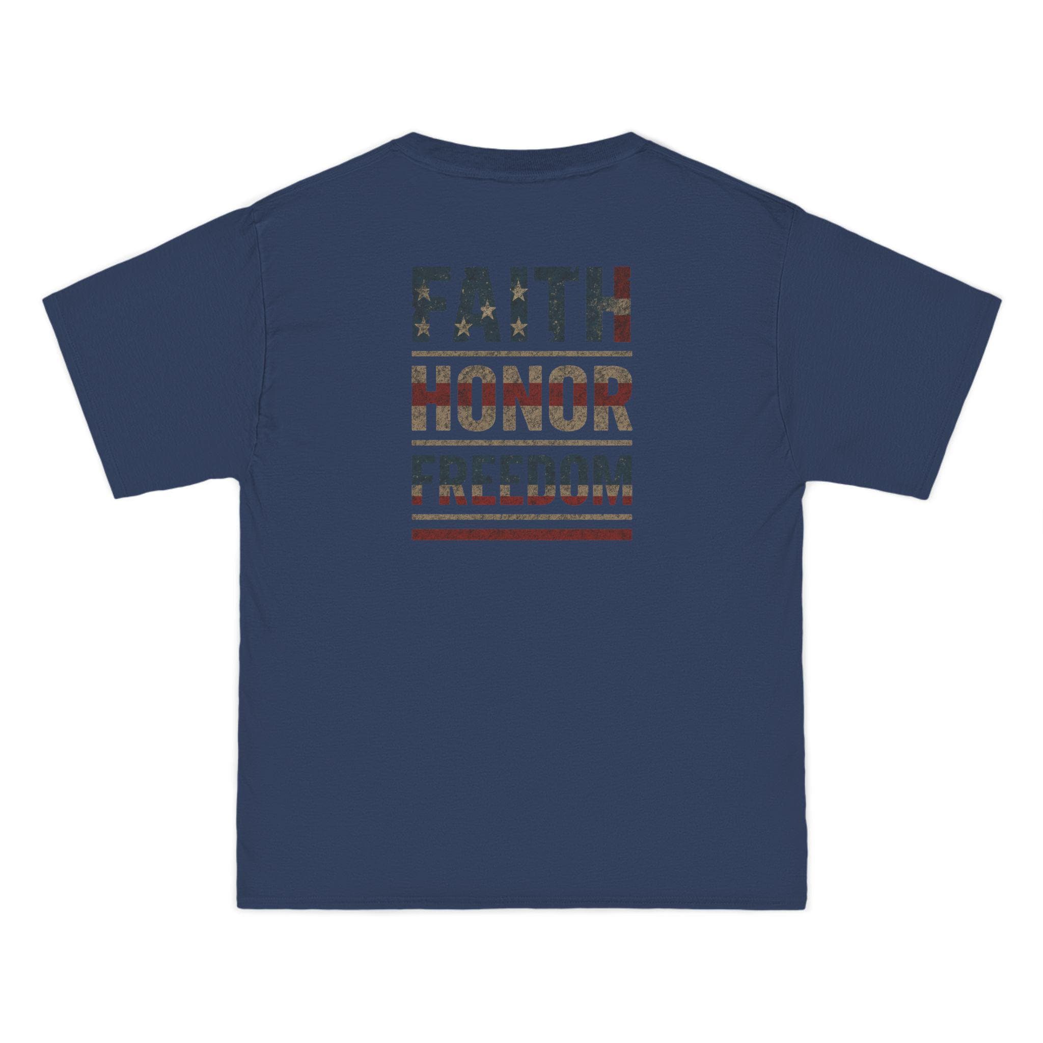 Faith Honor Freedom T-Shirt: Patriotic Christian American Flag Tee
