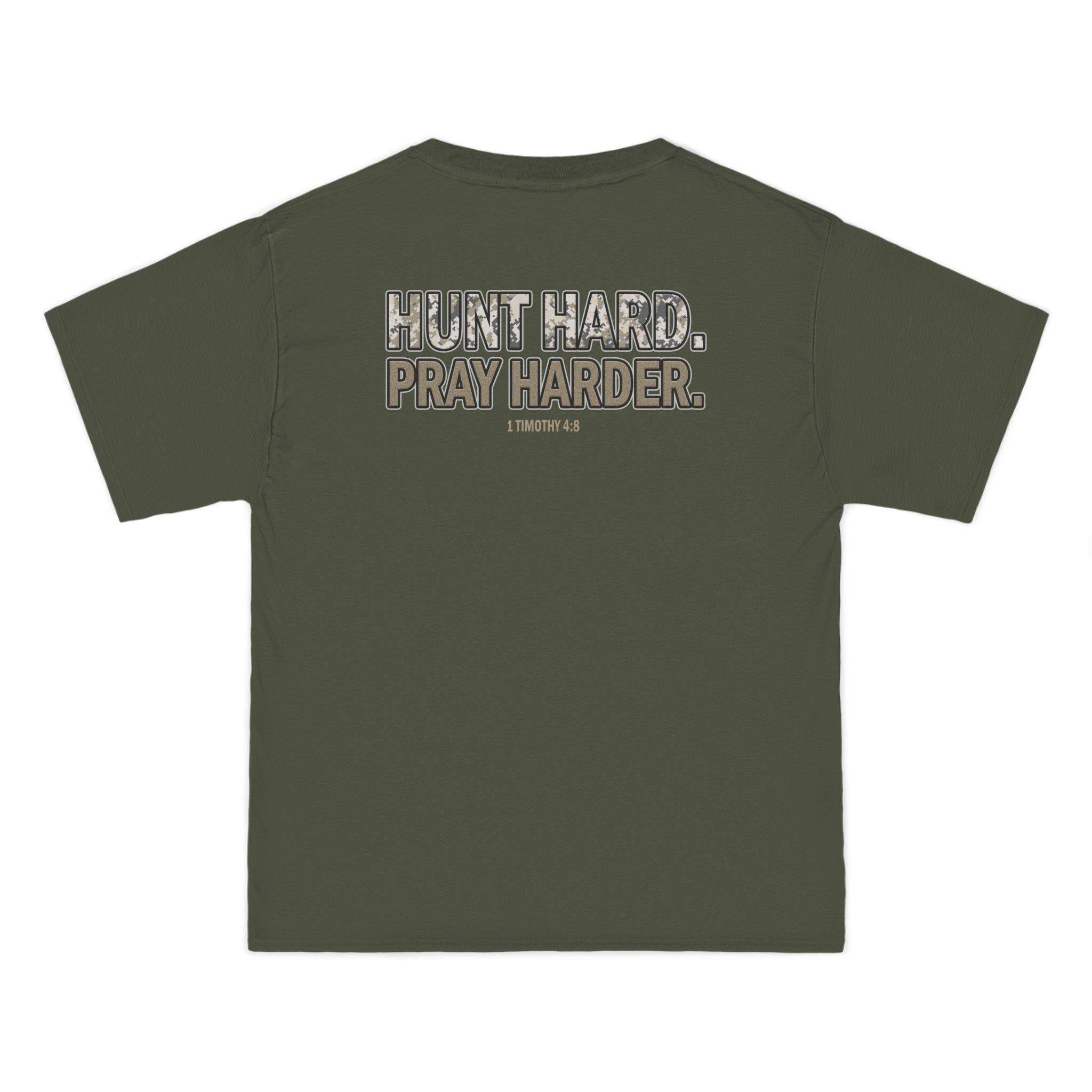 Hunt Hard Pray Harder Christian Camo T-Shirt - Outdoorsman Gift