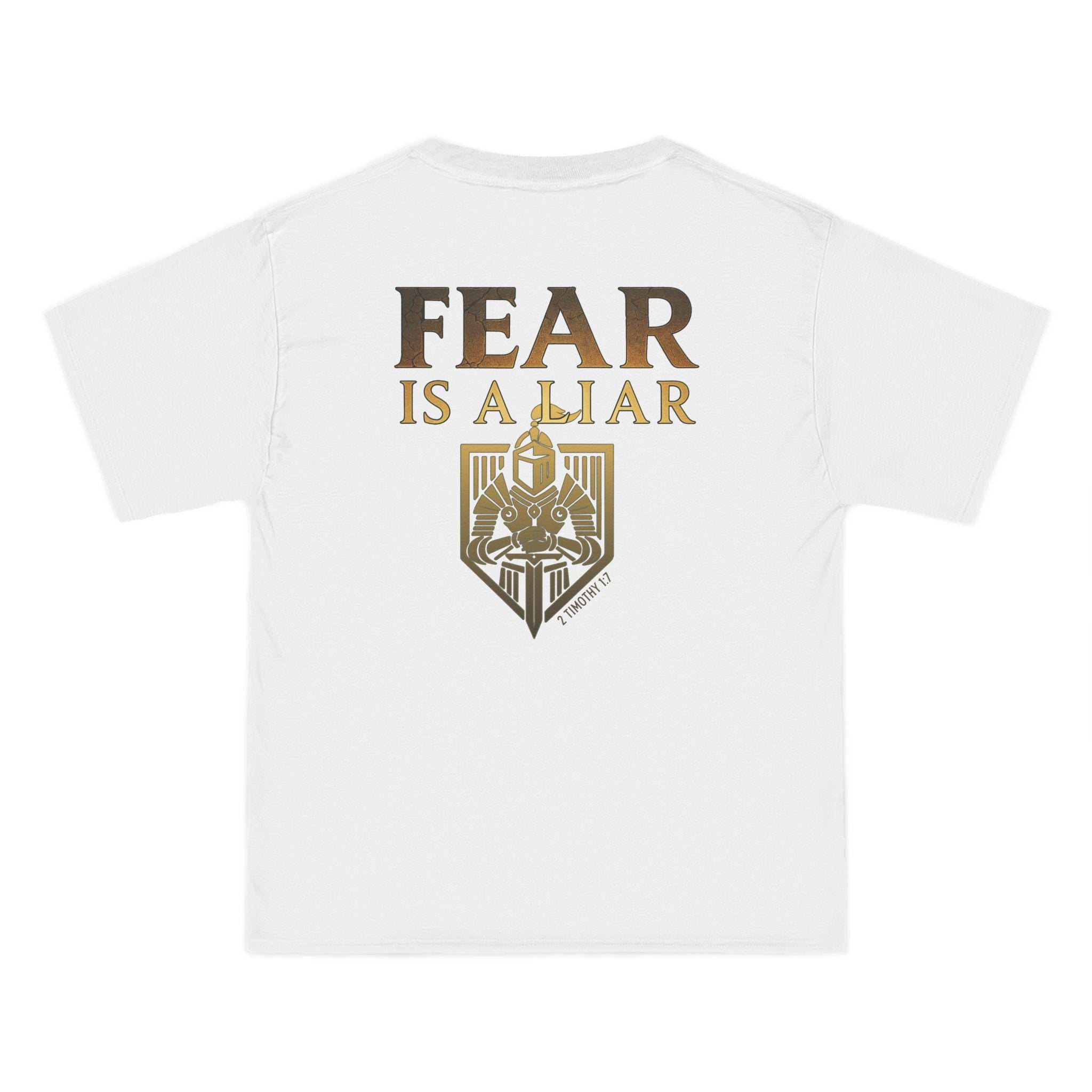 Fear Is A Liar T-Shirt - 2 Timothy 1:7, Christian Warrior Tee, Courageous Shirt, Armor of God Shirt, Christian Gift for Any Occasion