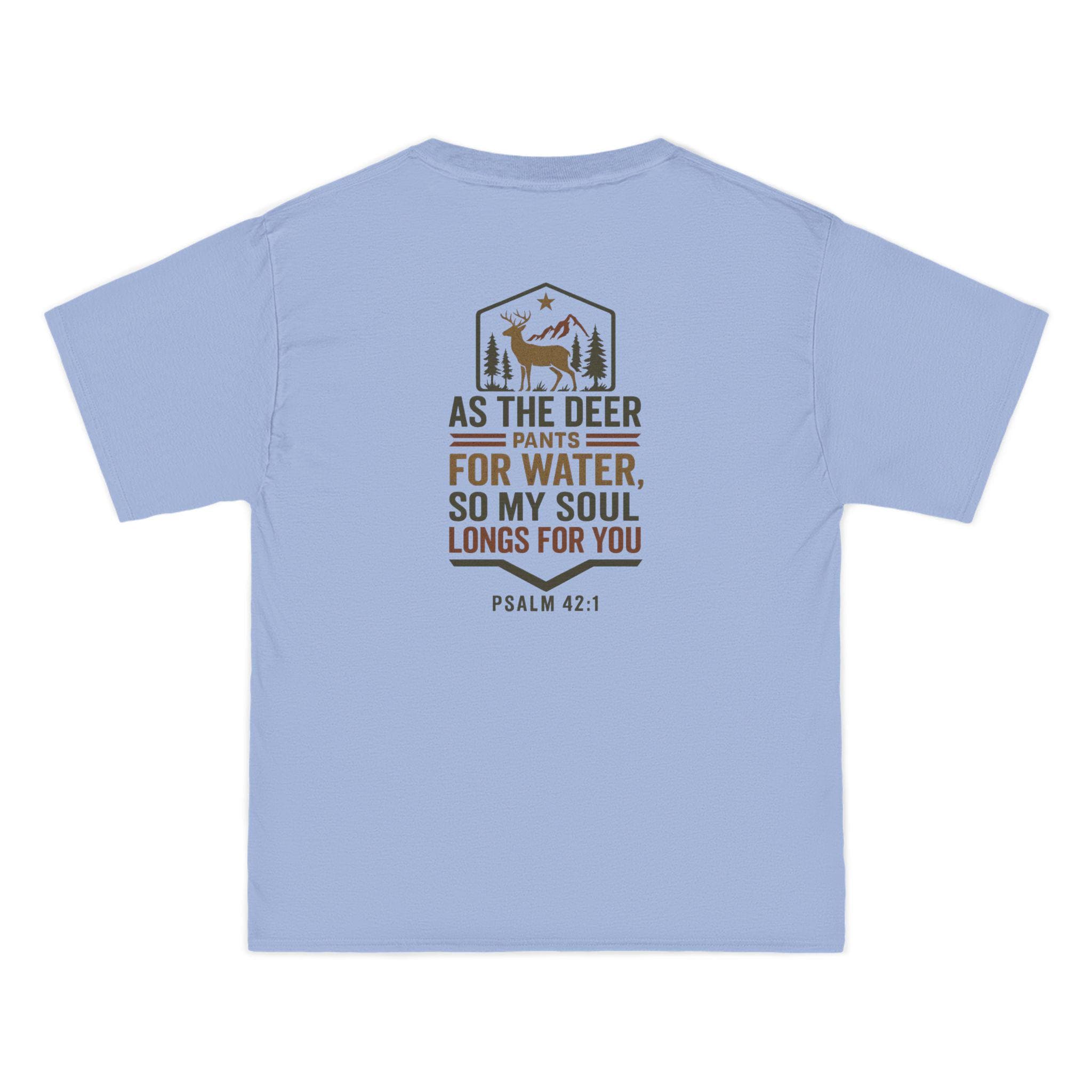As the Deer Pants for Water Shirt - Psalm 42:1 Christian Outdoors Tee | Faith & Nature T-Shirt | Wilderness Bible Verse Shirt for Men Women