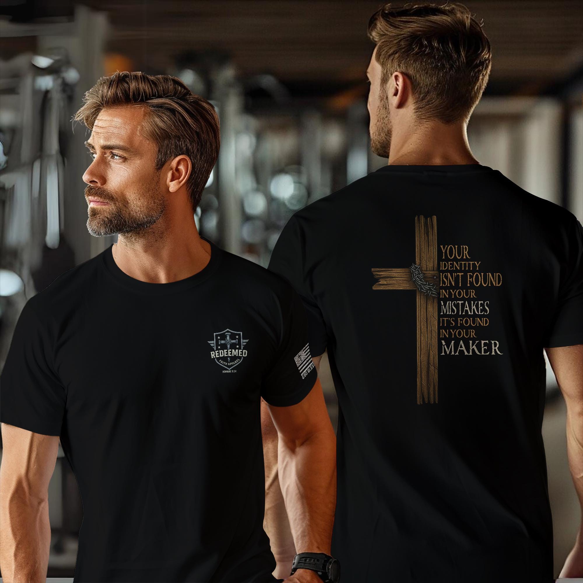 Christian Cross T-Shirt: Redeem Your Identity Graphic Tee