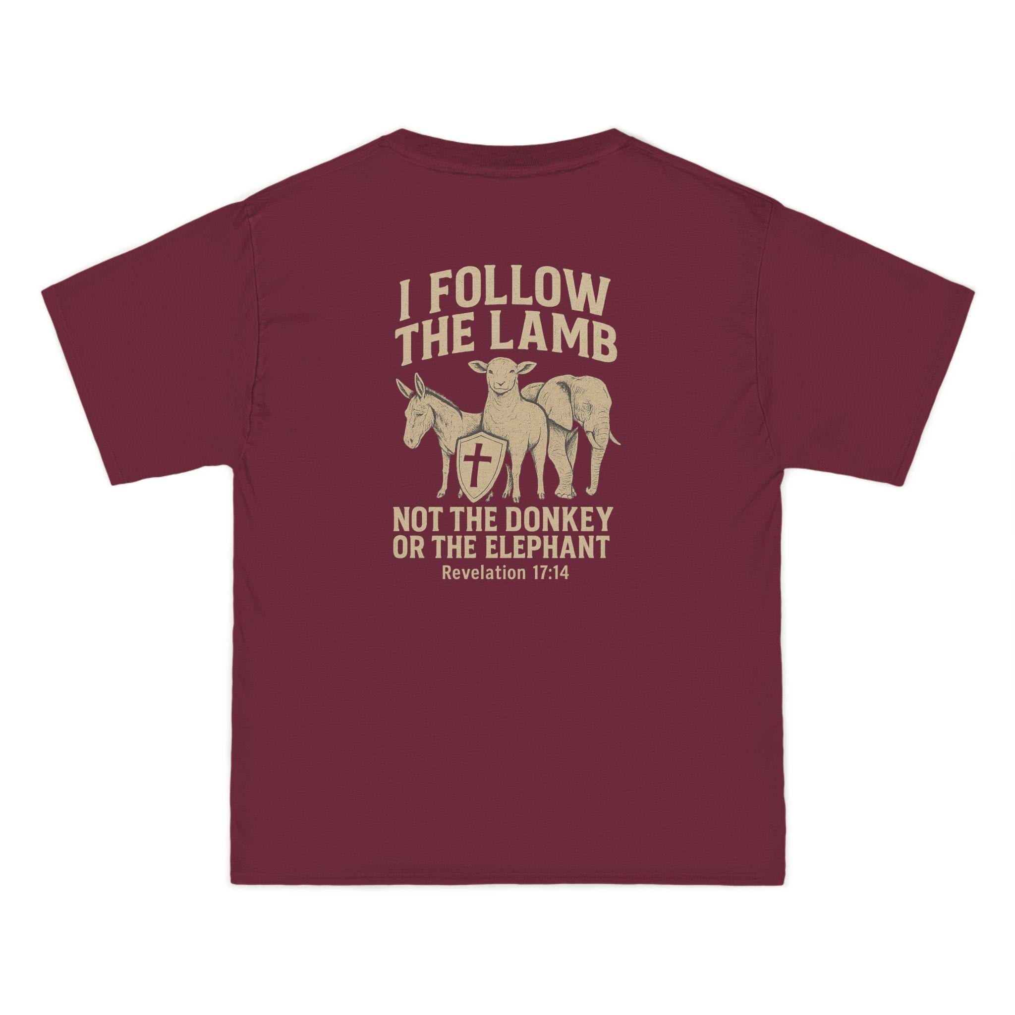 I Follow the Lamb Shirt - Revelation 17:14 Christian Faith Tee, Jesus Over Politics T-Shirt for Men and Women, Kingdom over Party, Jesus