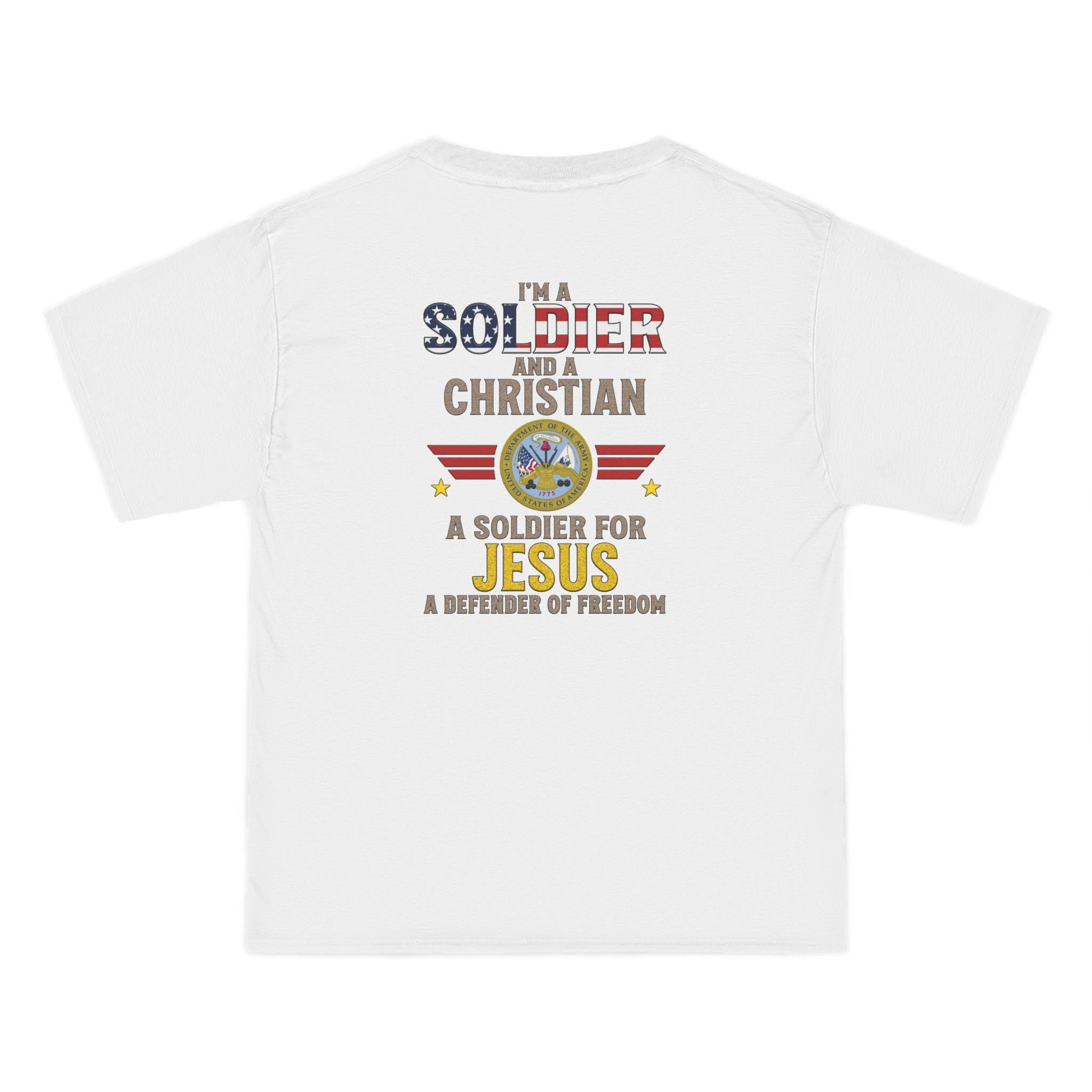 Soldier and Christian T-Shirt: Faith Army Veteran Gift