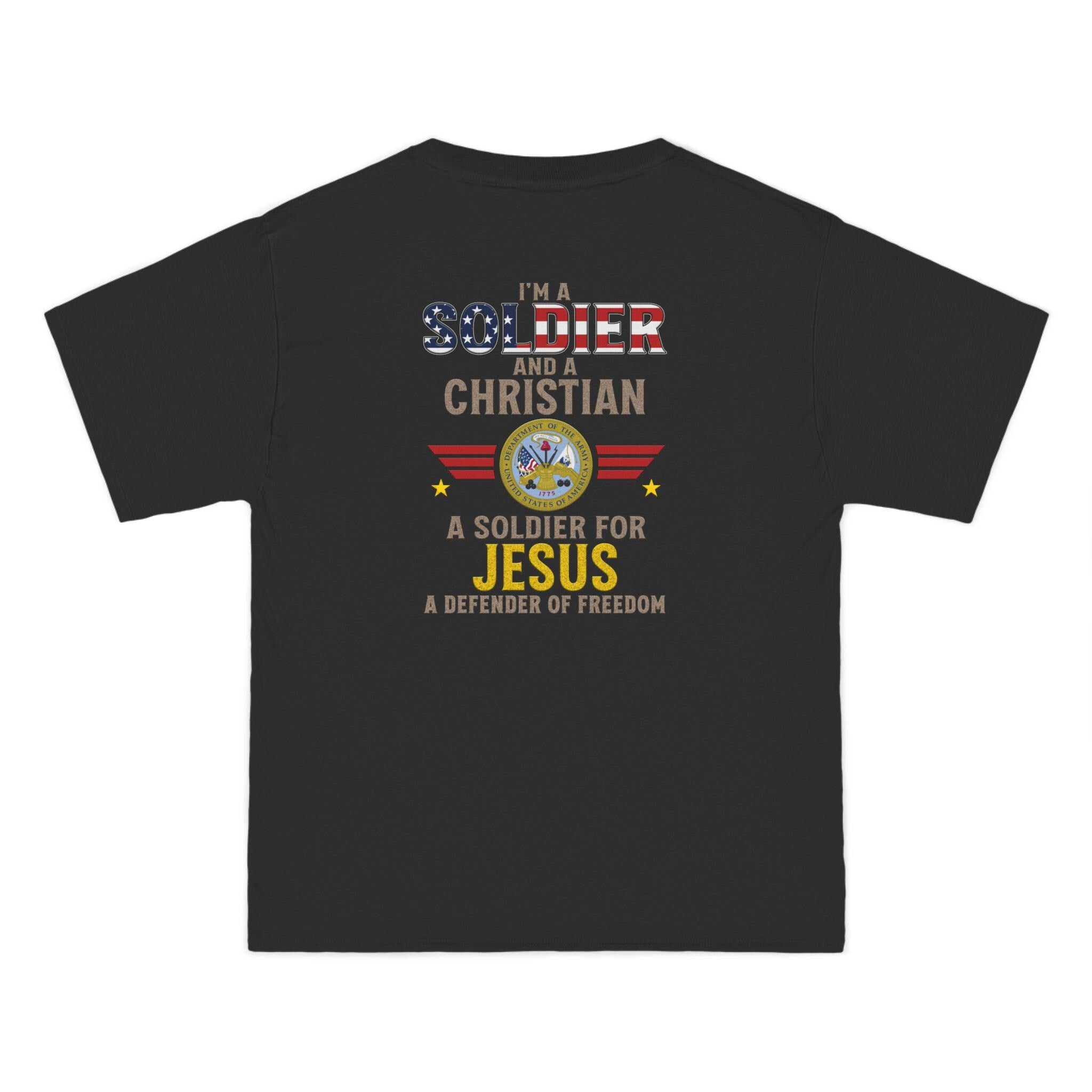 Soldier and Christian T-Shirt: Faith Army Veteran Gift