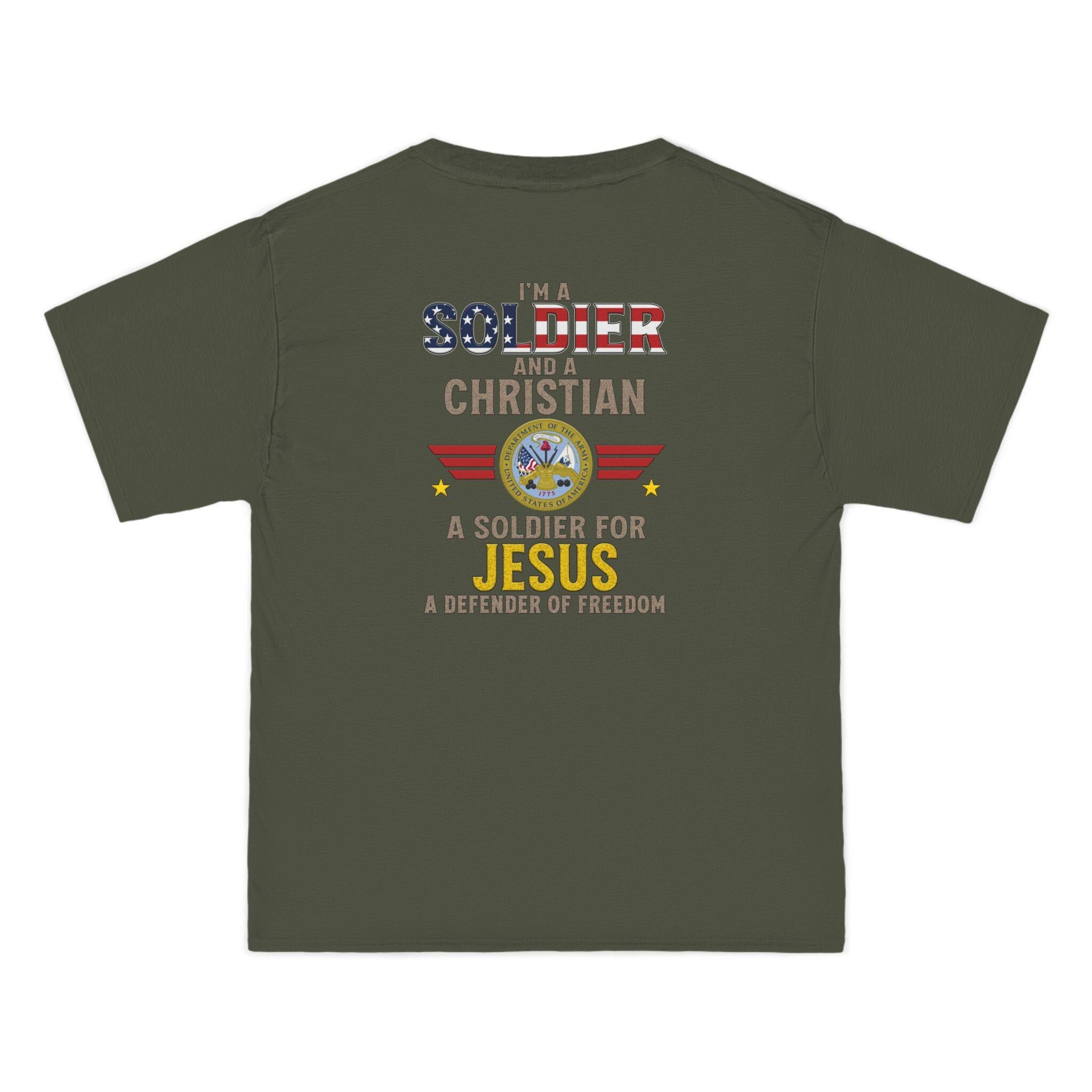 Soldier and Christian T-Shirt: Faith Army Veteran Gift