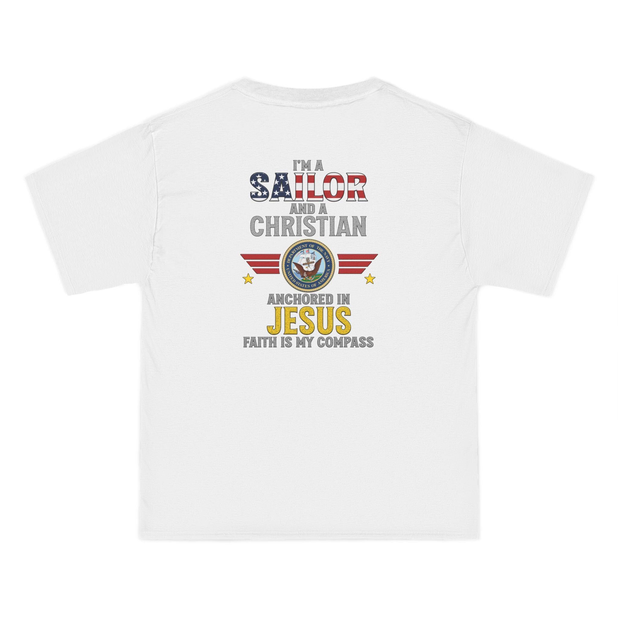 Christian Sailor T-Shirt: Patriotic Navy Emblem Tee