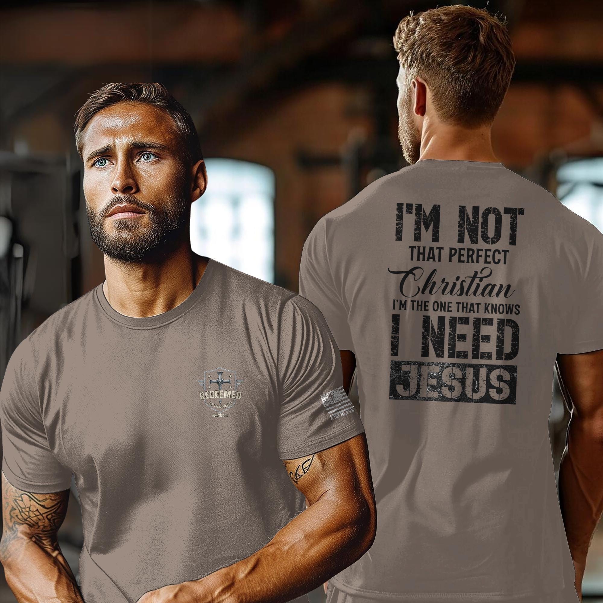 Distressed Christian T-Shirt: Faith-Driven Heavy Cotton Tee